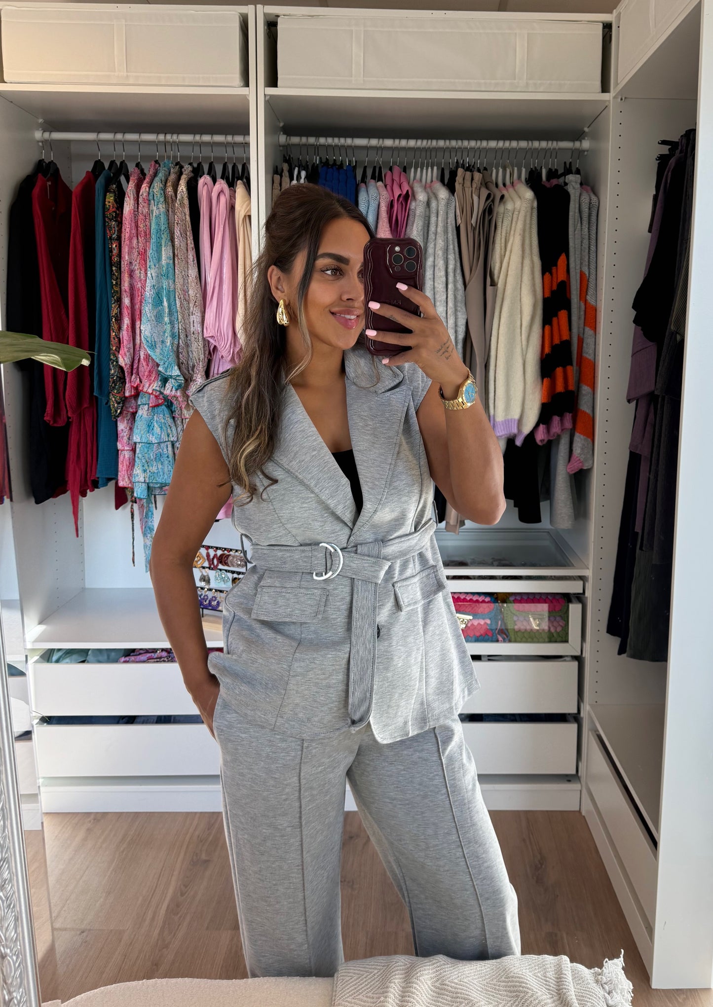 Ginny gilet jogger suit grey