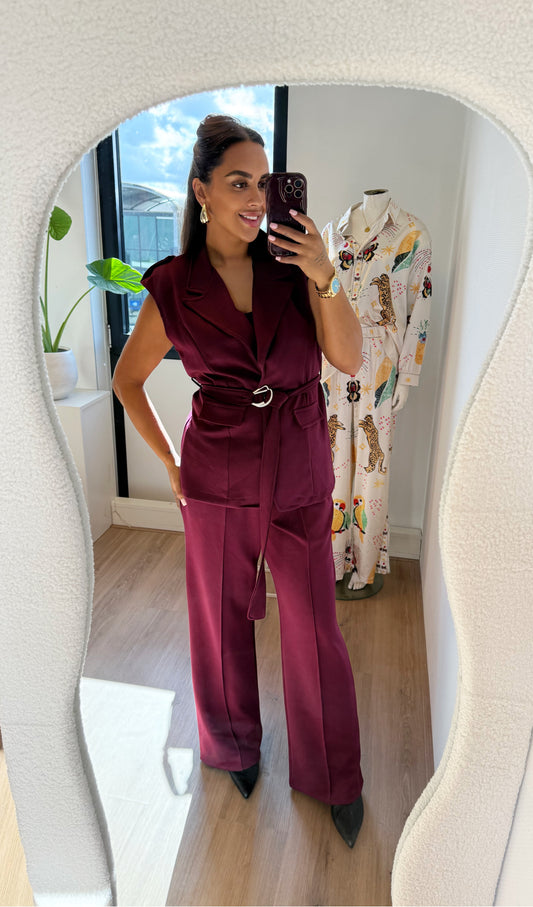 Ginny gilet jogger suit bordeaux