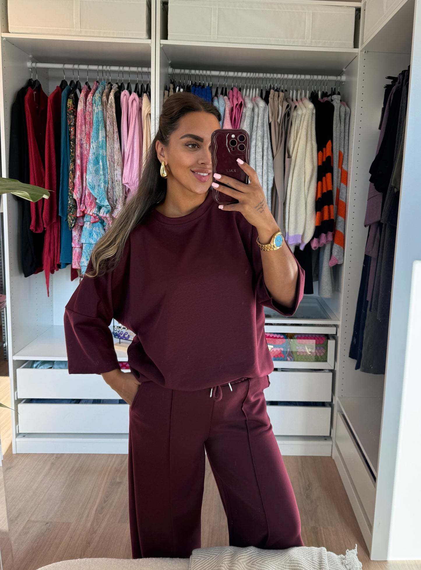 Brooklyn basic jogger set bordeaux