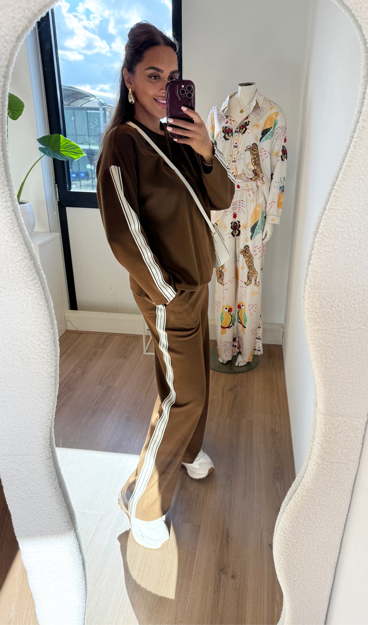 Scarlet stripe jogger set choco