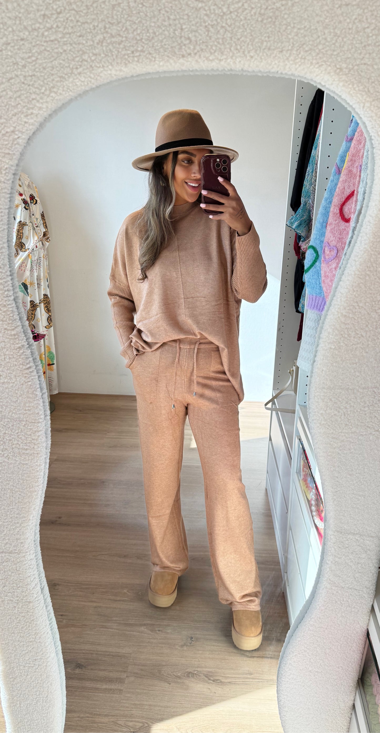 Kendall knitted comfy set camel