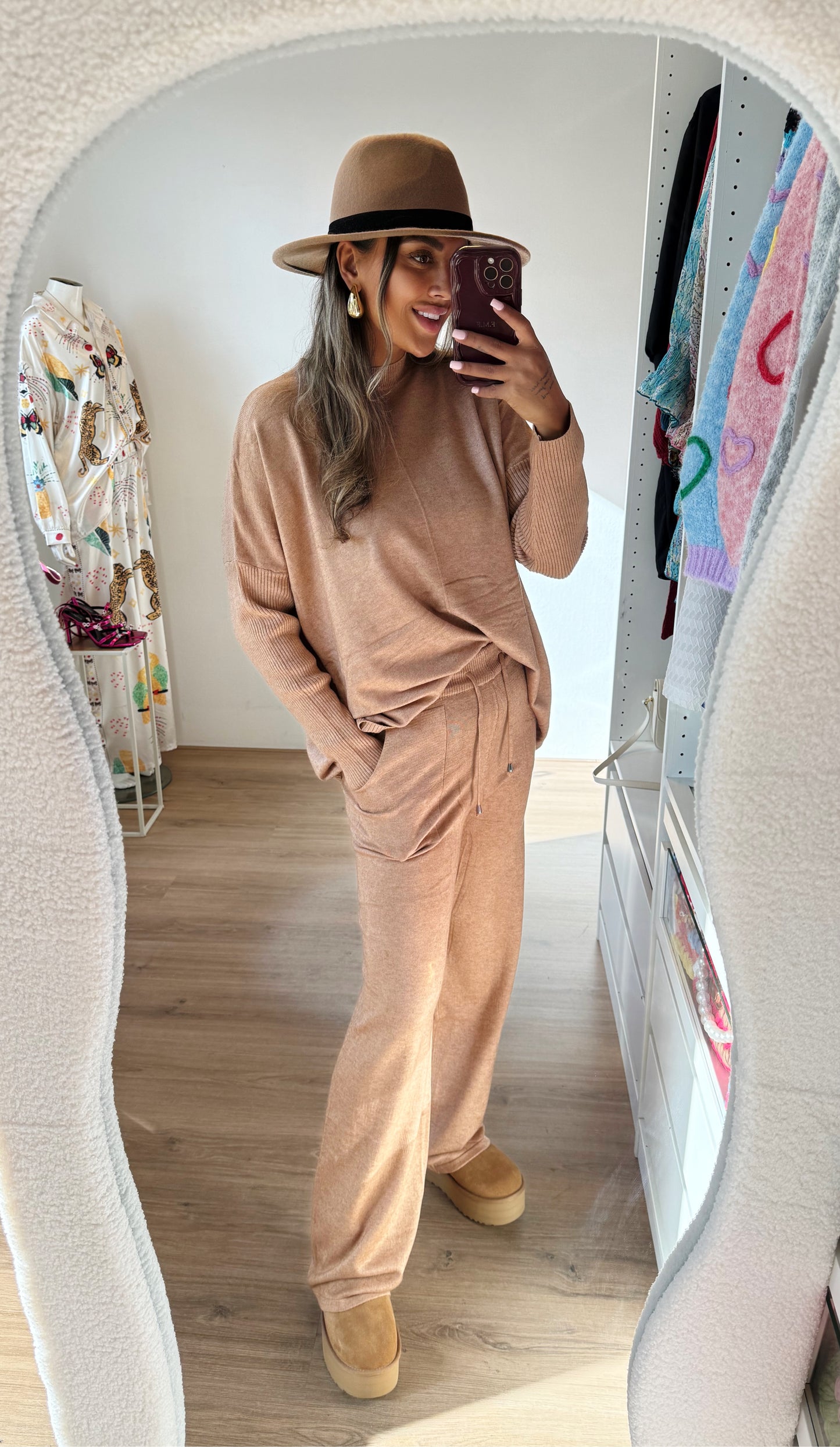 Kendall knitted comfy set camel