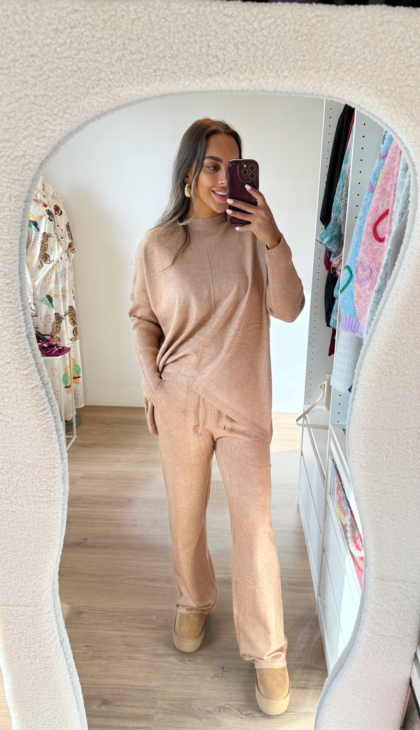 Kendall knitted comfy set camel