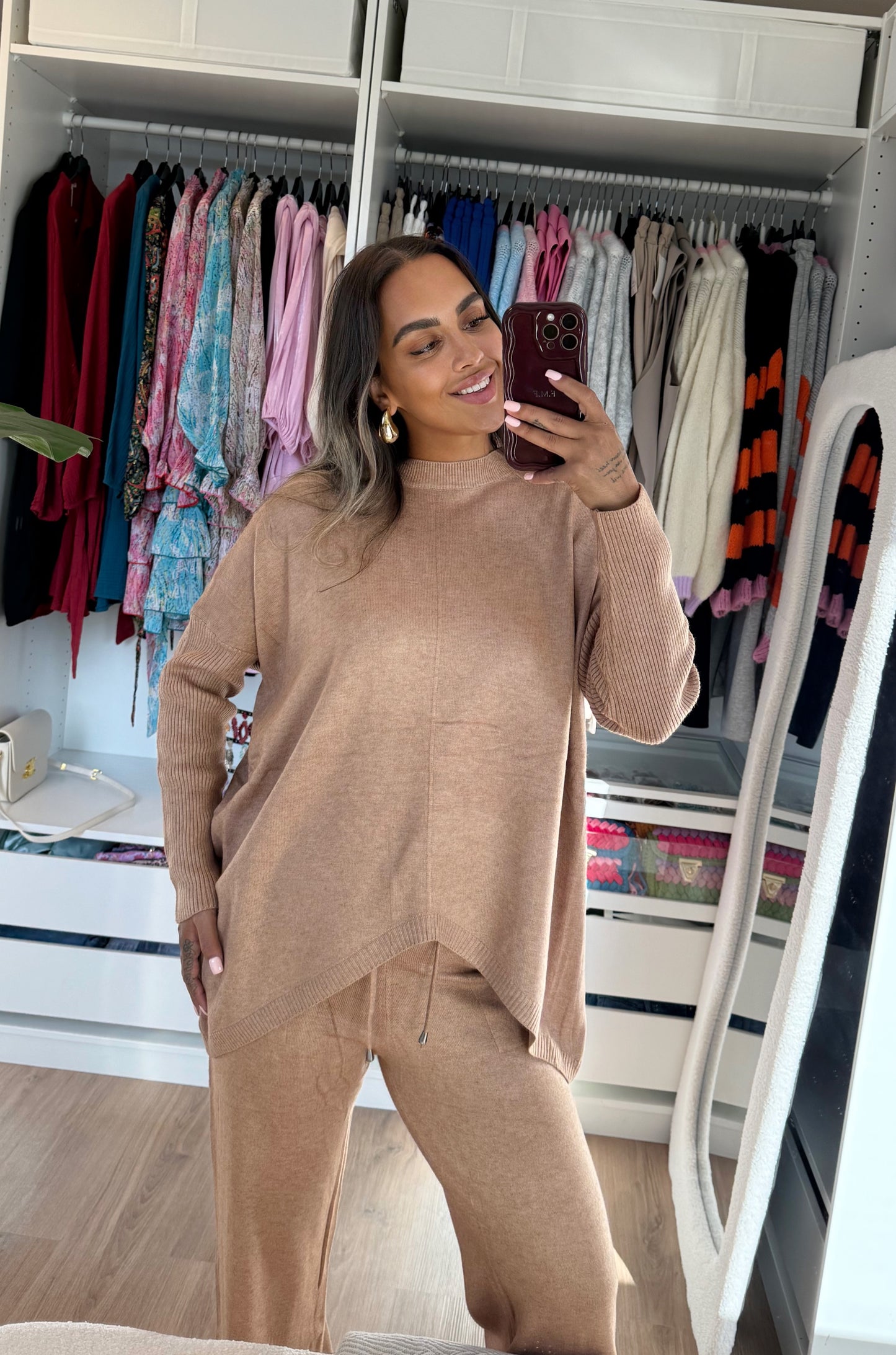 Kendall knitted comfy set camel