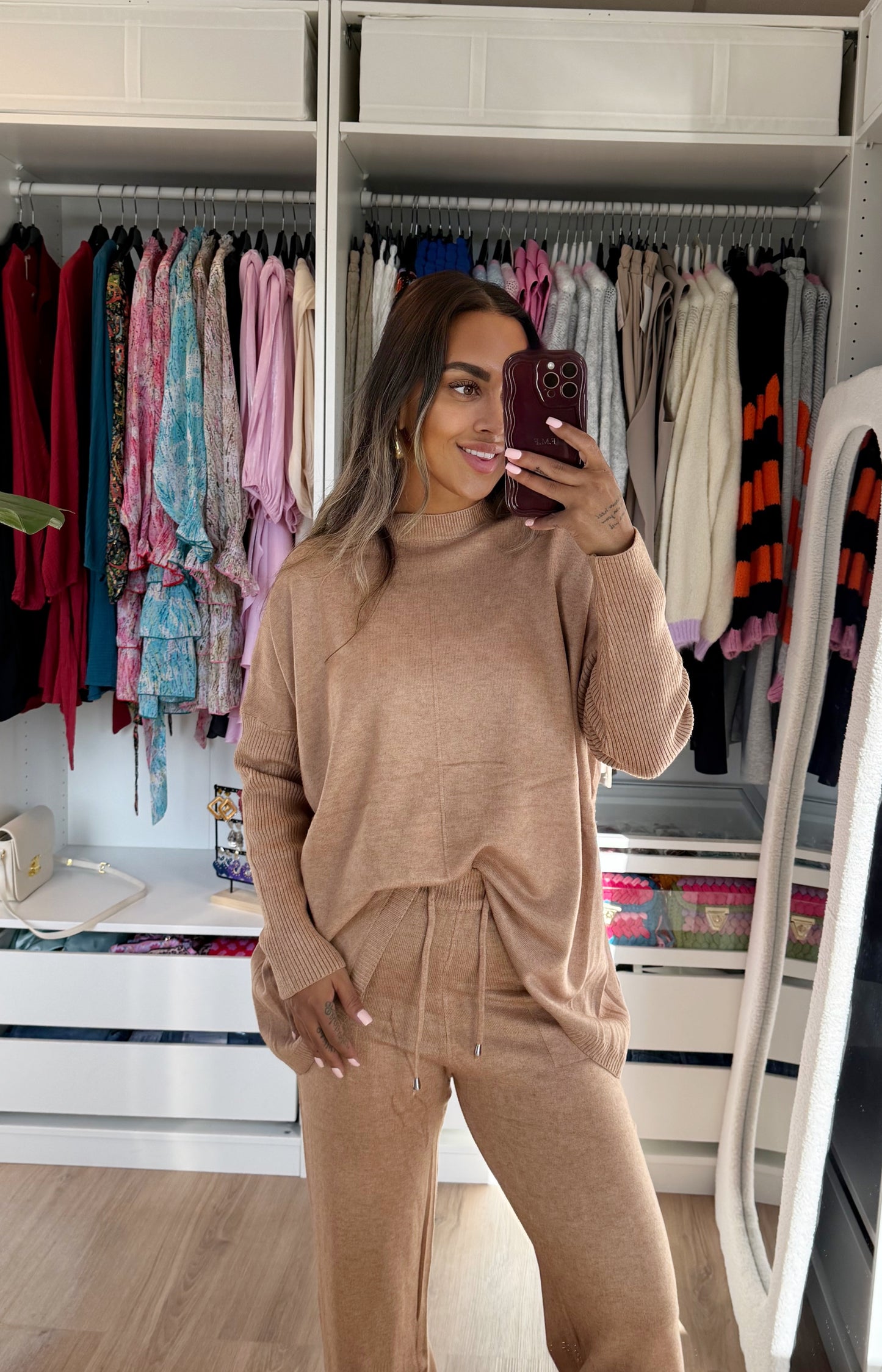 Kendall knitted comfy set camel