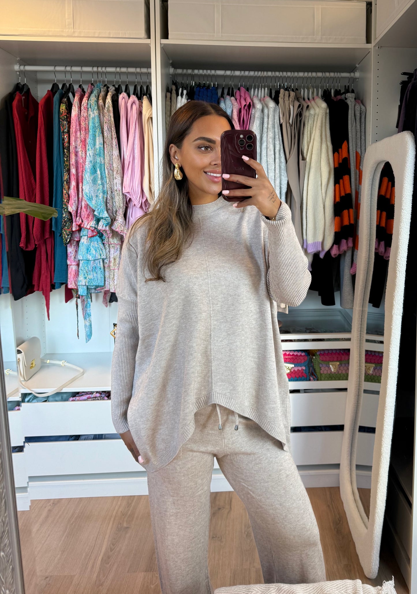 Kendall knitted comfy set beige