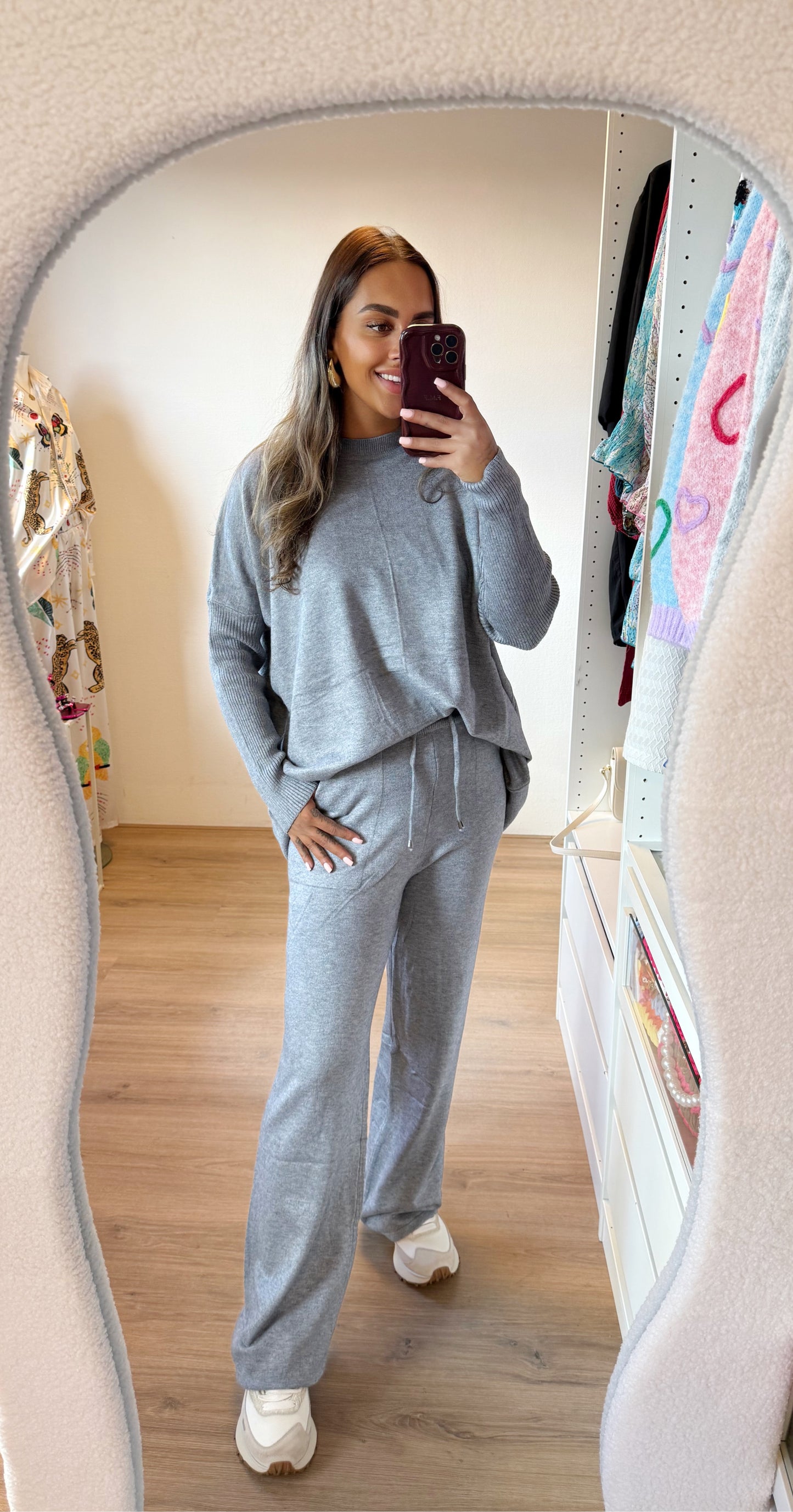 Kendall knitted comfy set grey