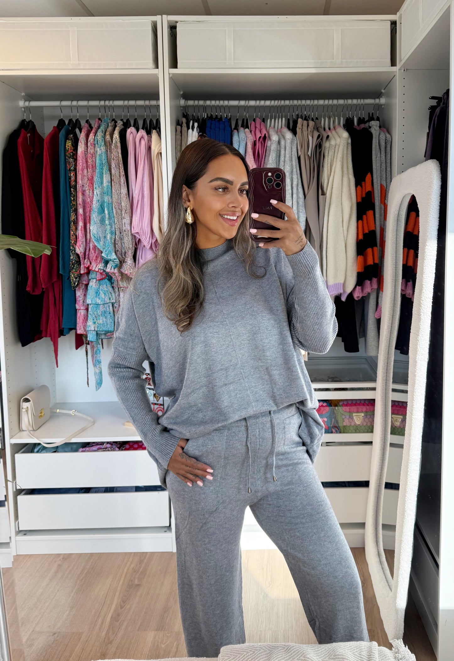 Kendall knitted comfy set grey