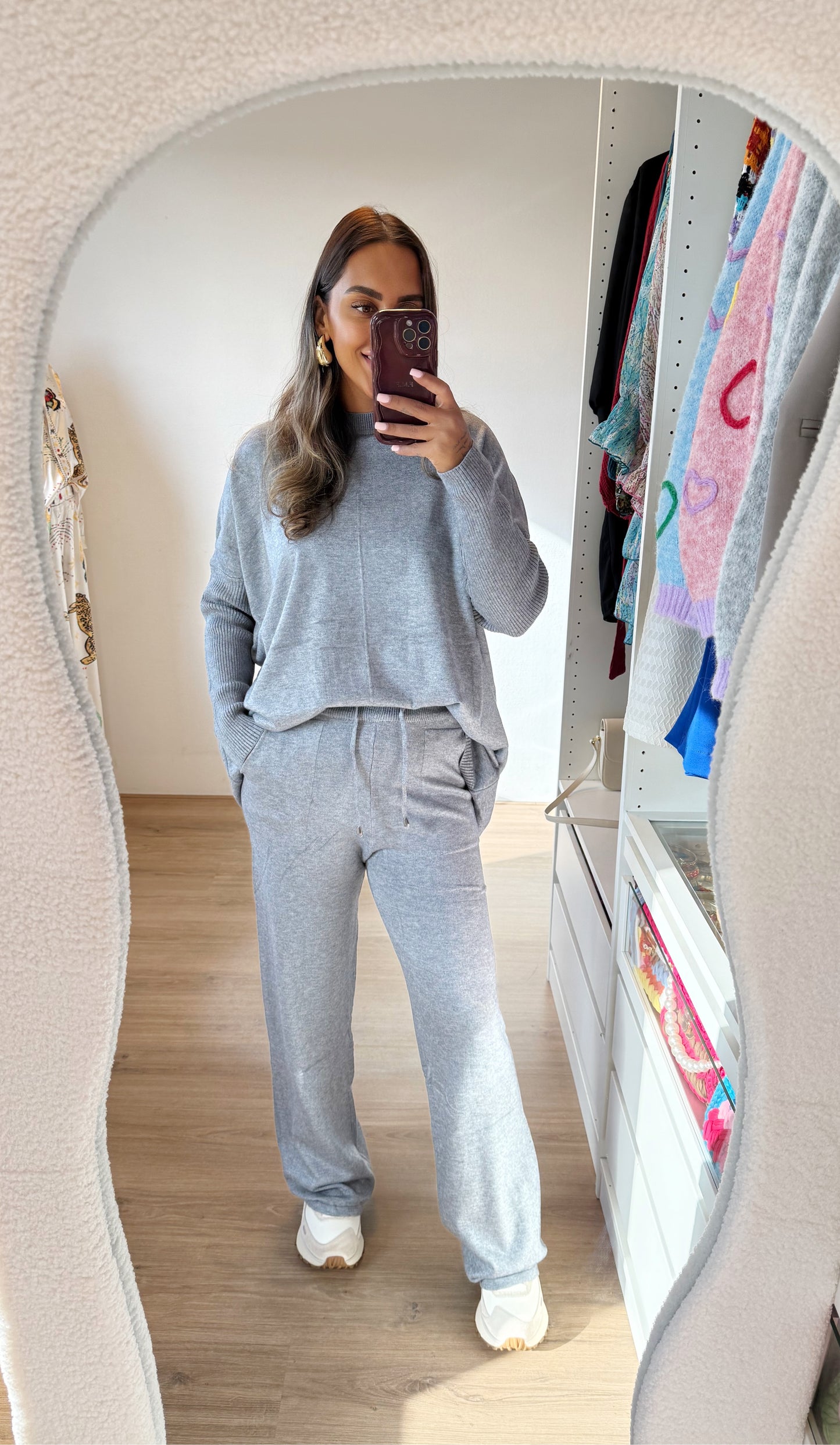 Kendall knitted comfy set grey