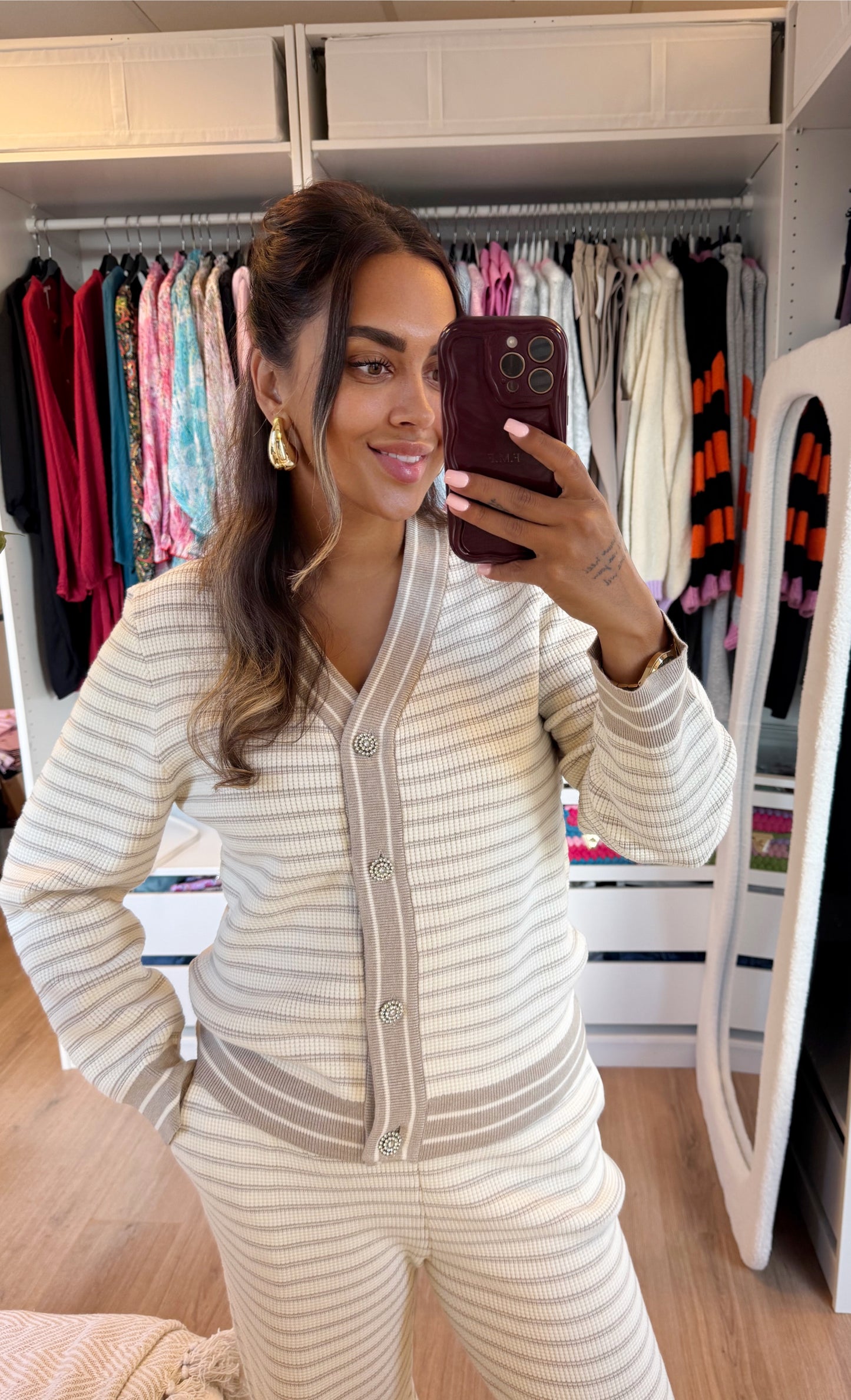 Chanelle two piece beige & offwhite