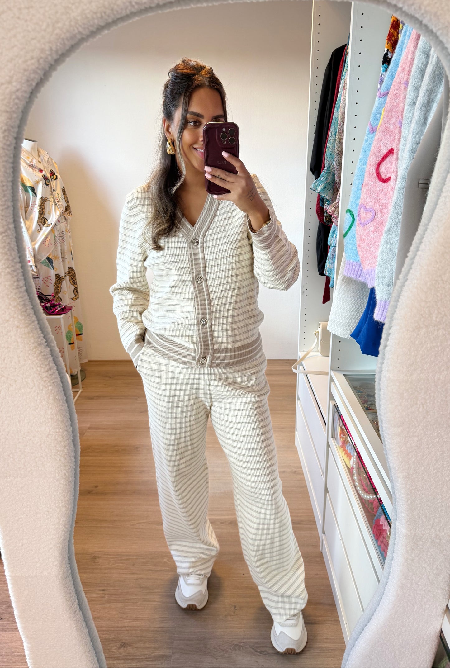 Chanelle two piece beige & offwhite