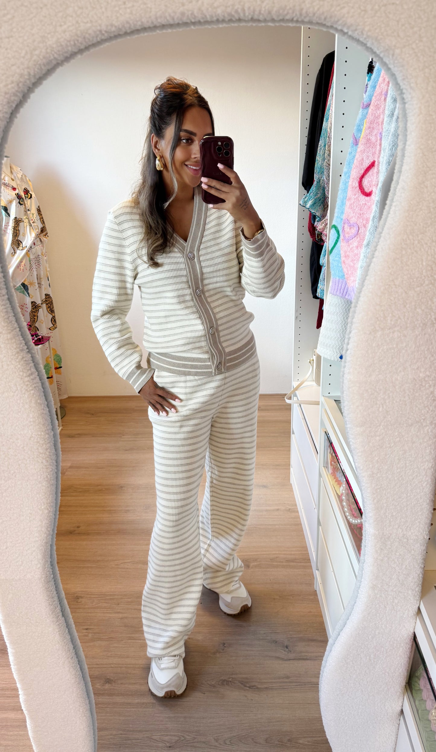 Chanelle two piece beige & offwhite
