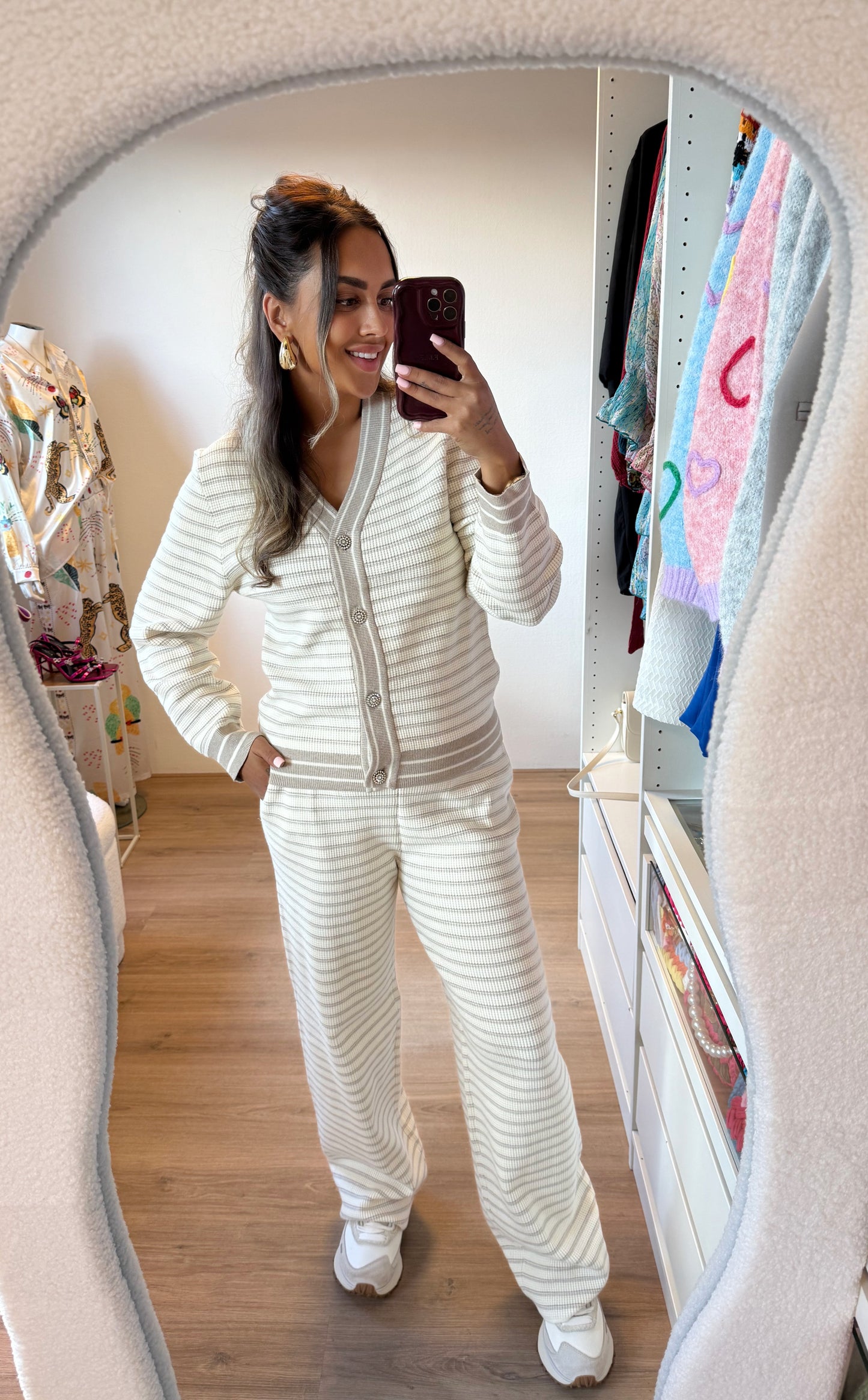 Chanelle two piece beige & offwhite