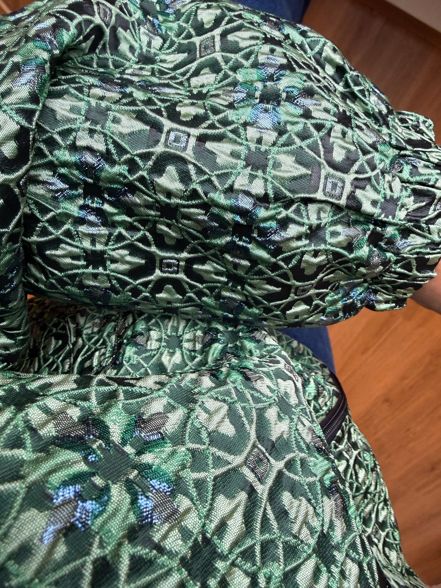 Jacquard jacket met glimmende accenten groen