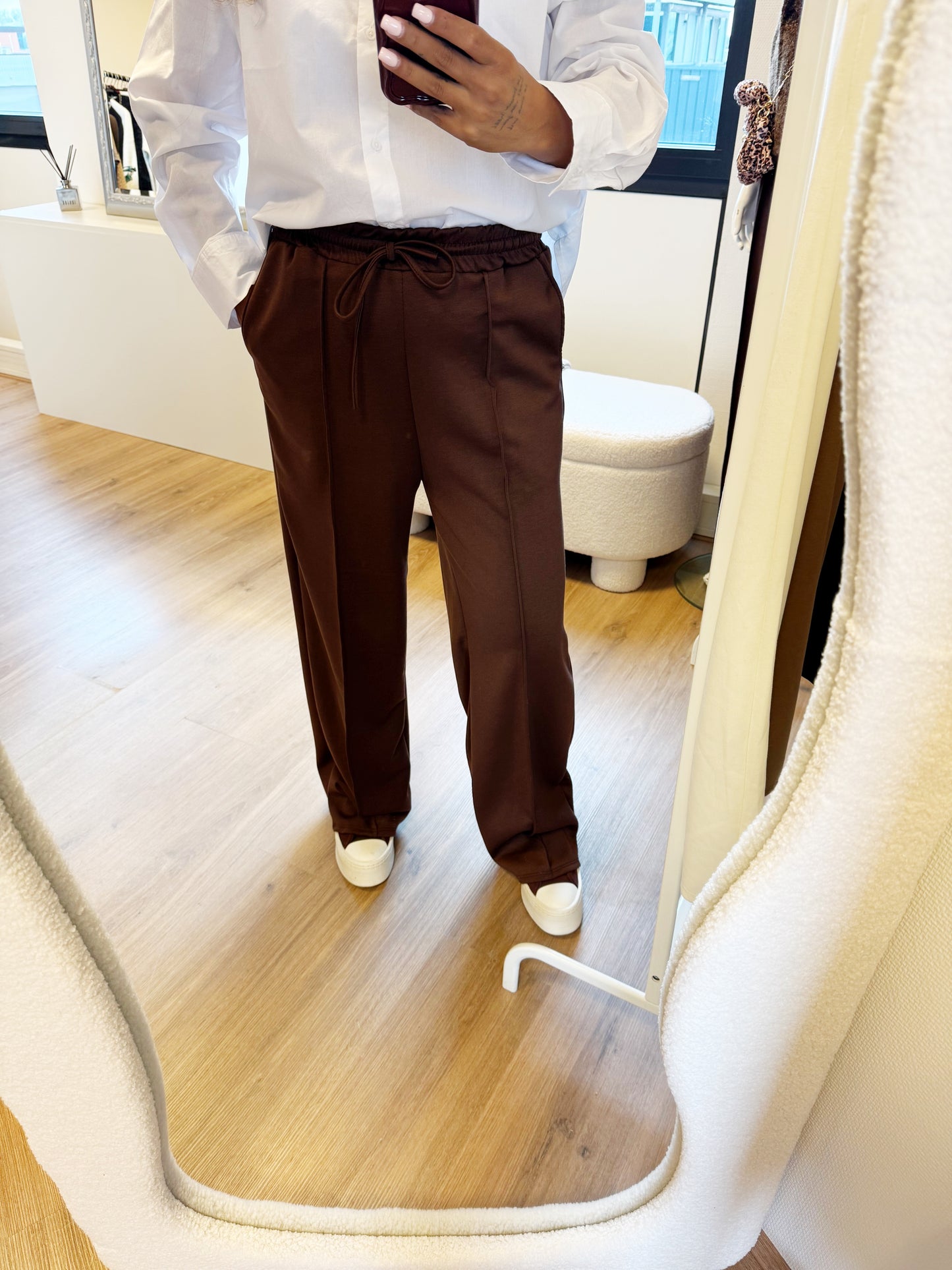 Tailored jogger straight fit choco