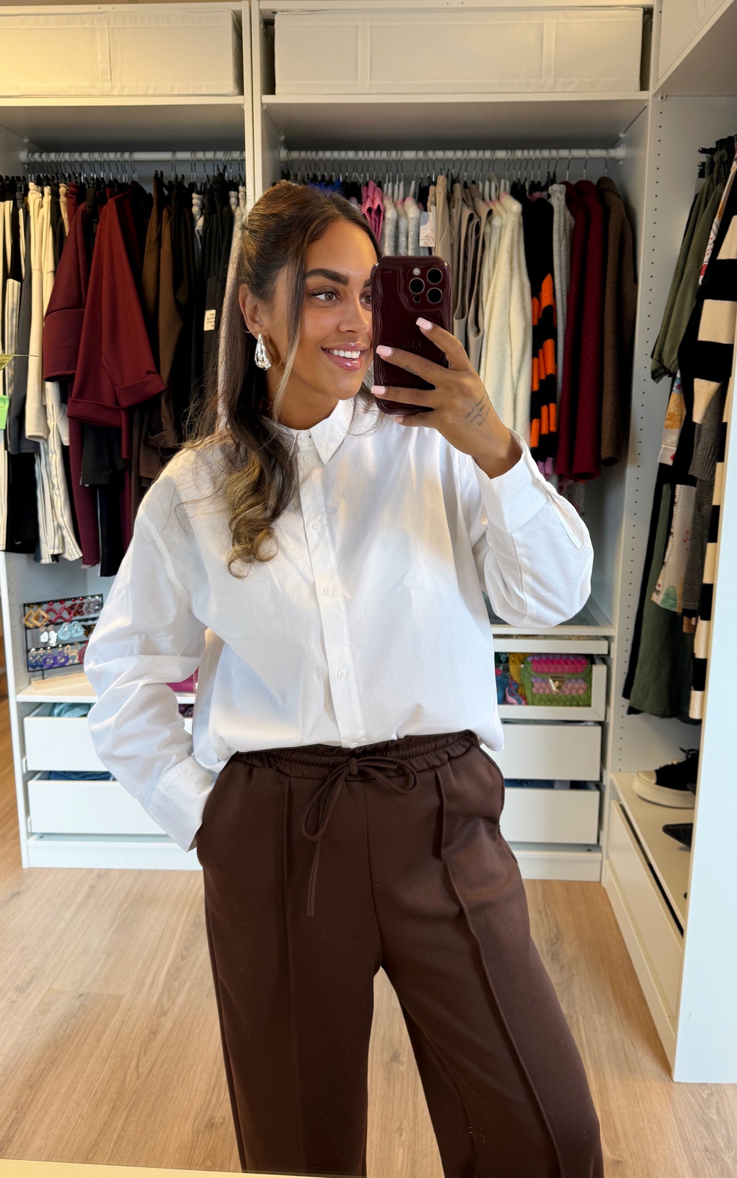 Tailored jogger straight fit choco