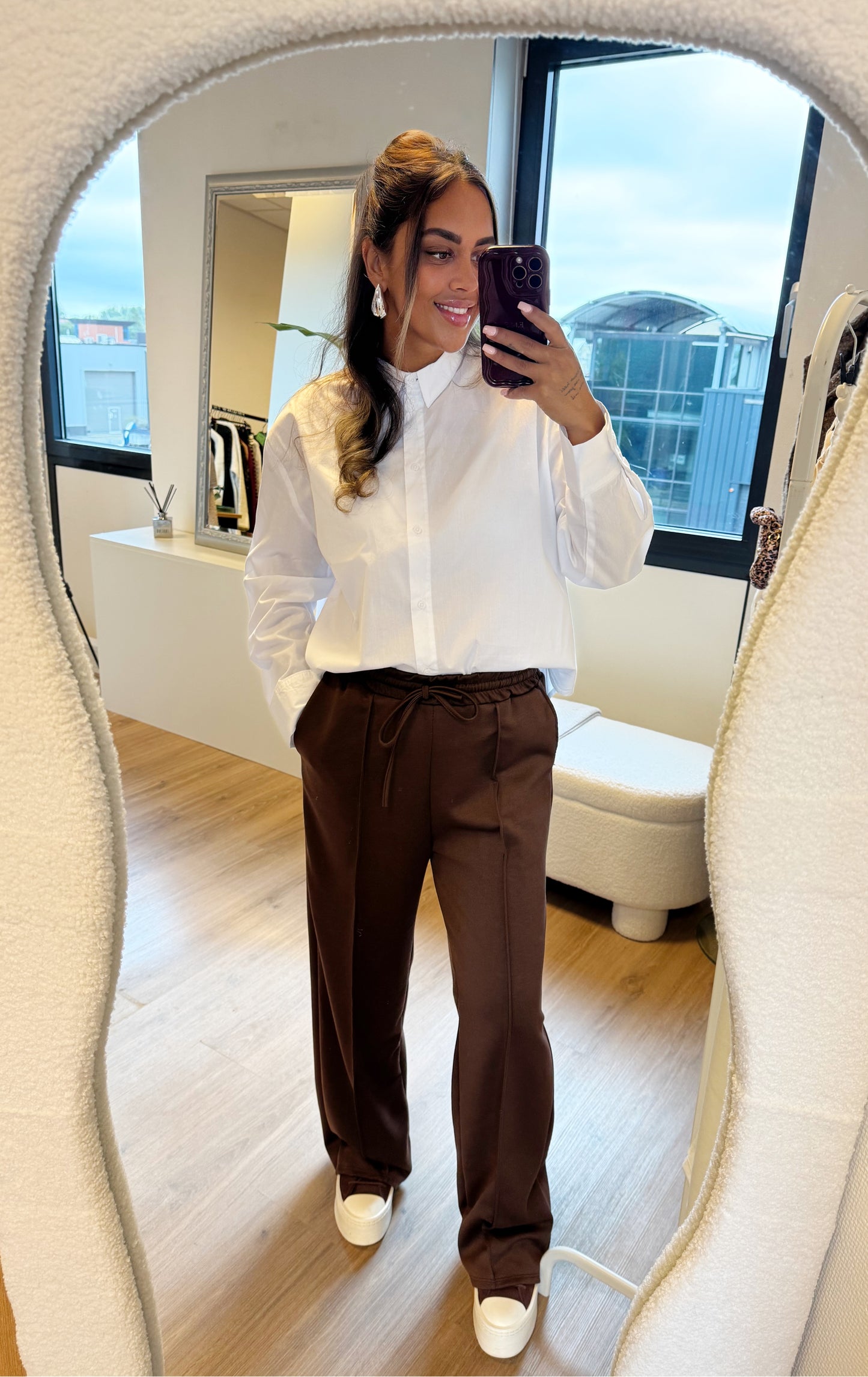 Tailored jogger straight fit choco