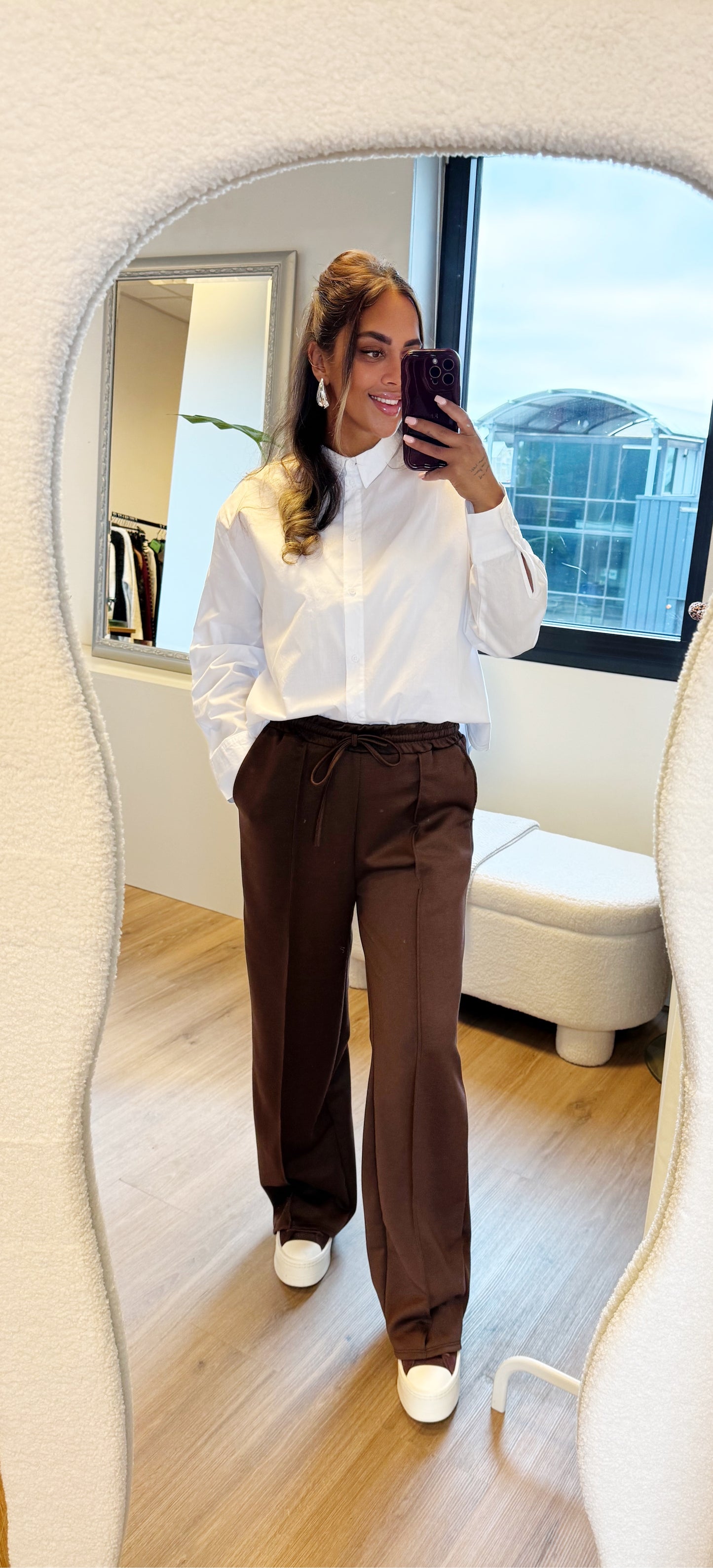 Tailored jogger straight fit choco