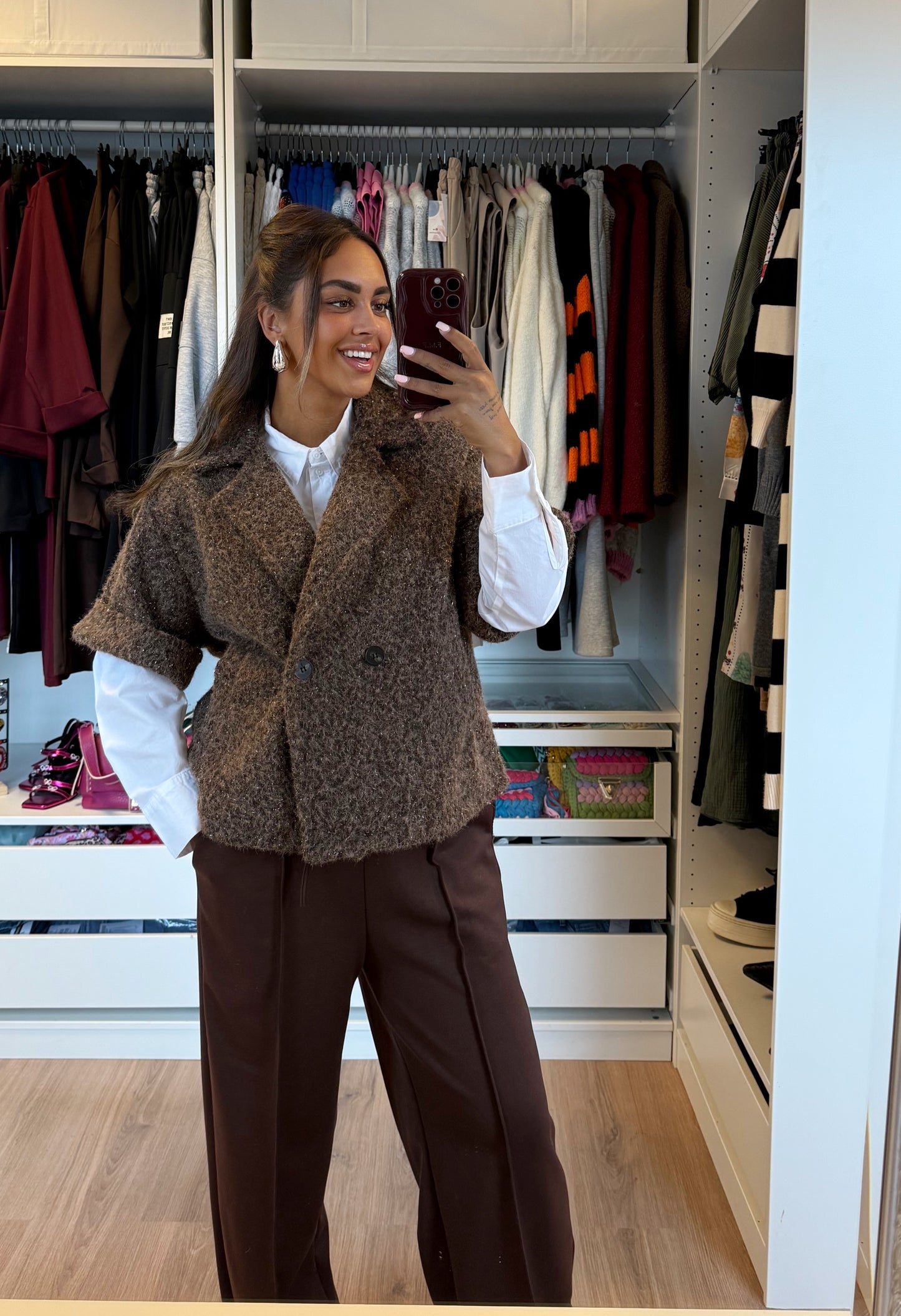 Nora soft glitter jacket choco