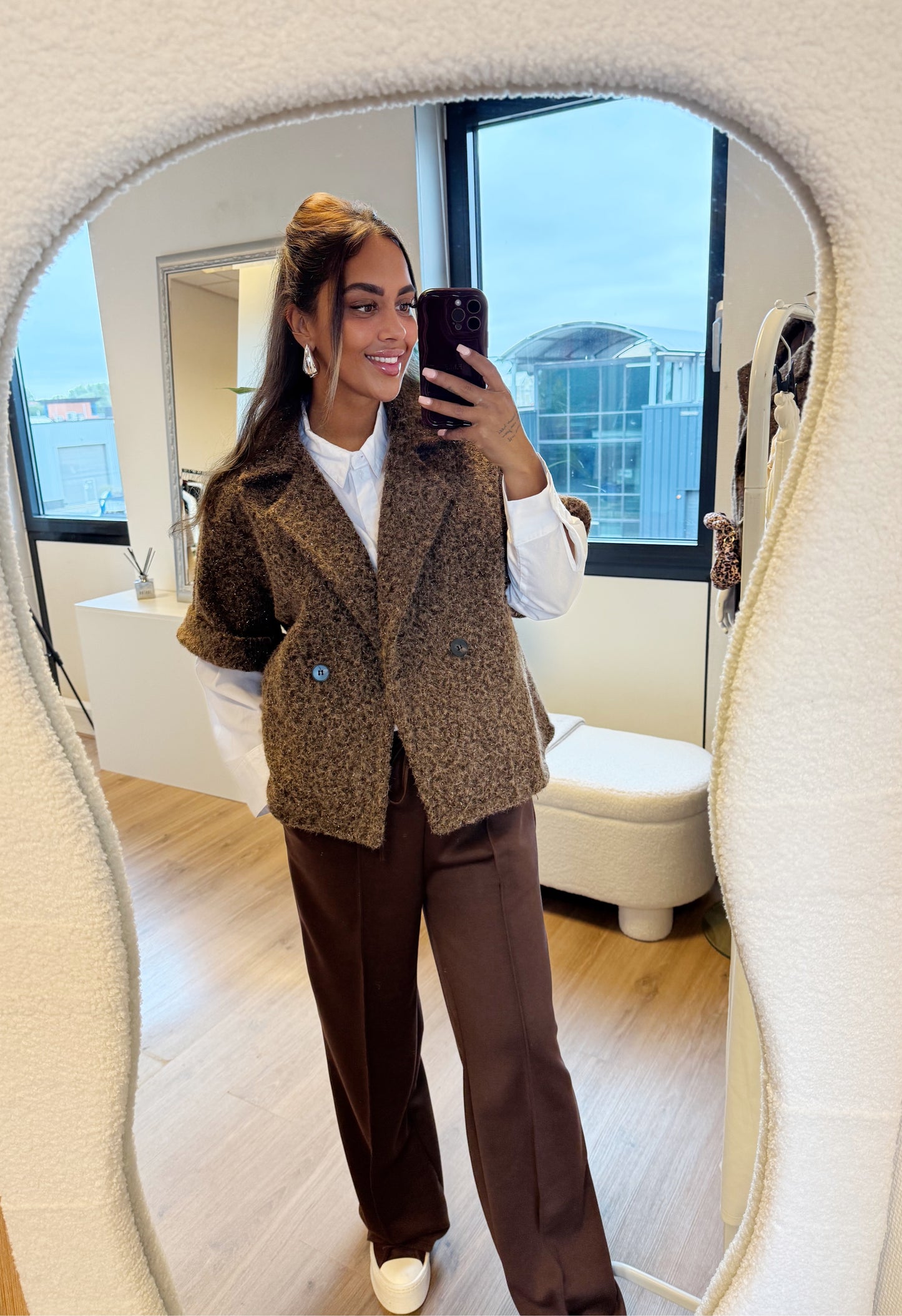 Nora soft glitter jacket choco