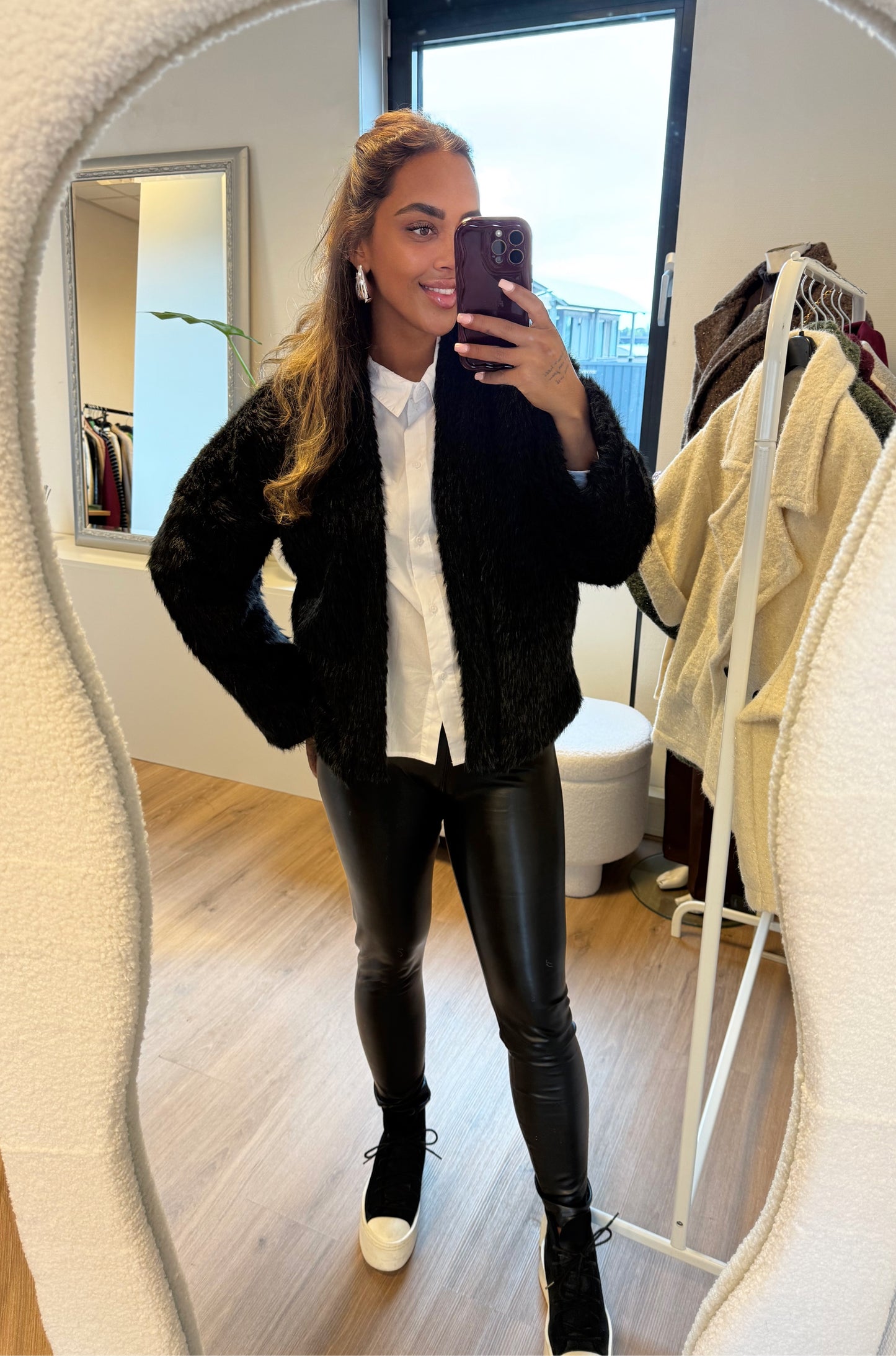 Norfy leatherlook legging black