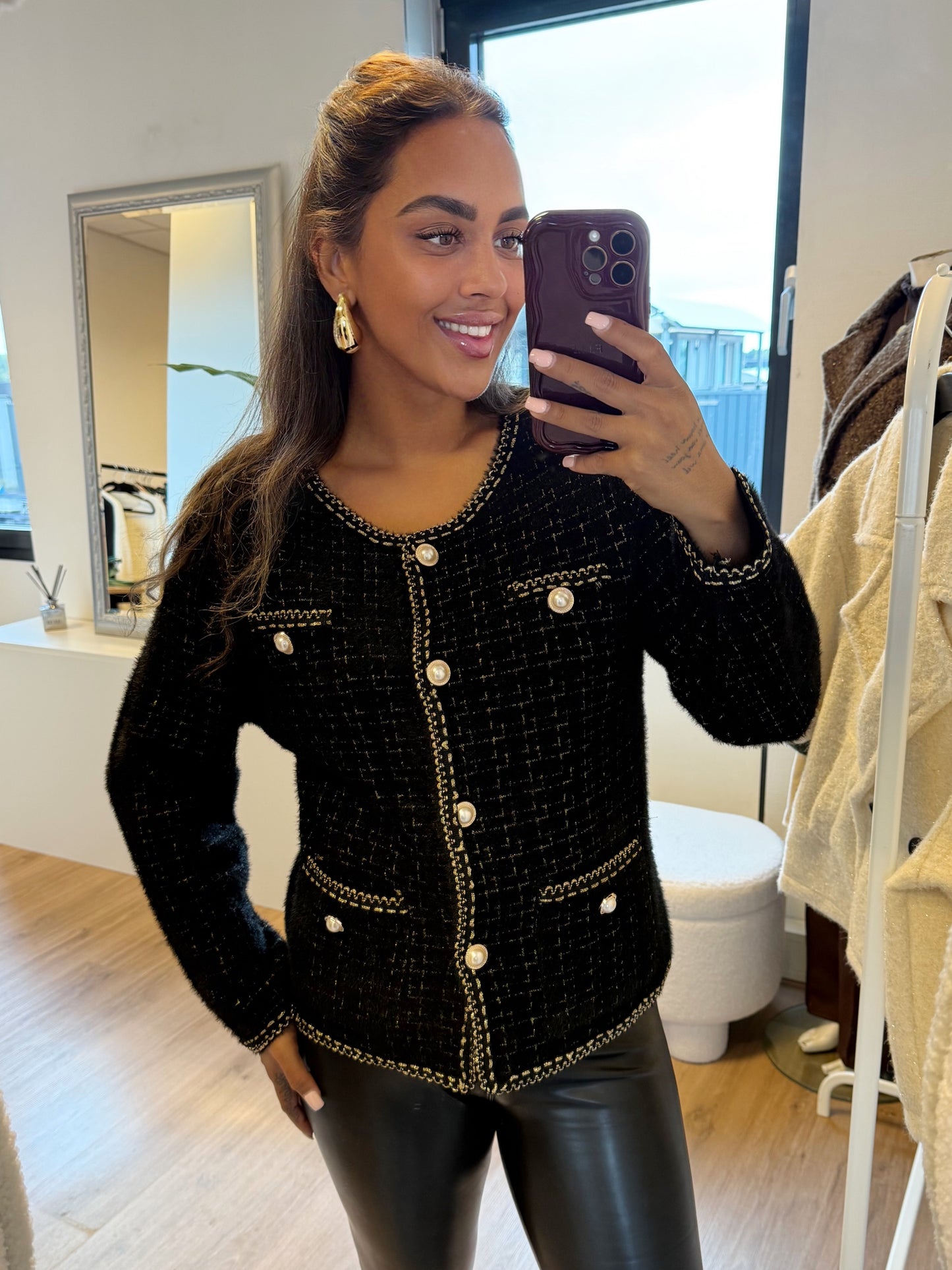 Eleonore elegant pearl vest black