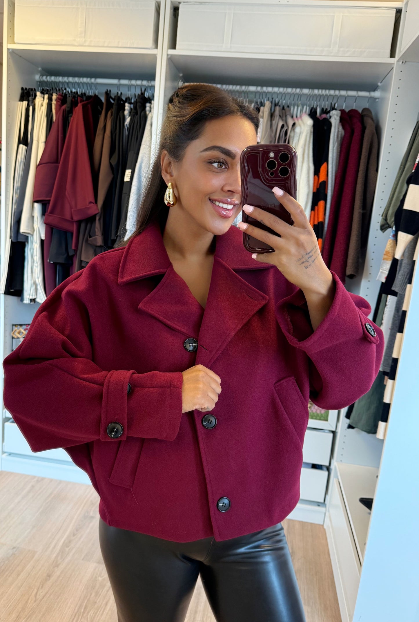 Benthe butterfly trenchcoat bordeaux