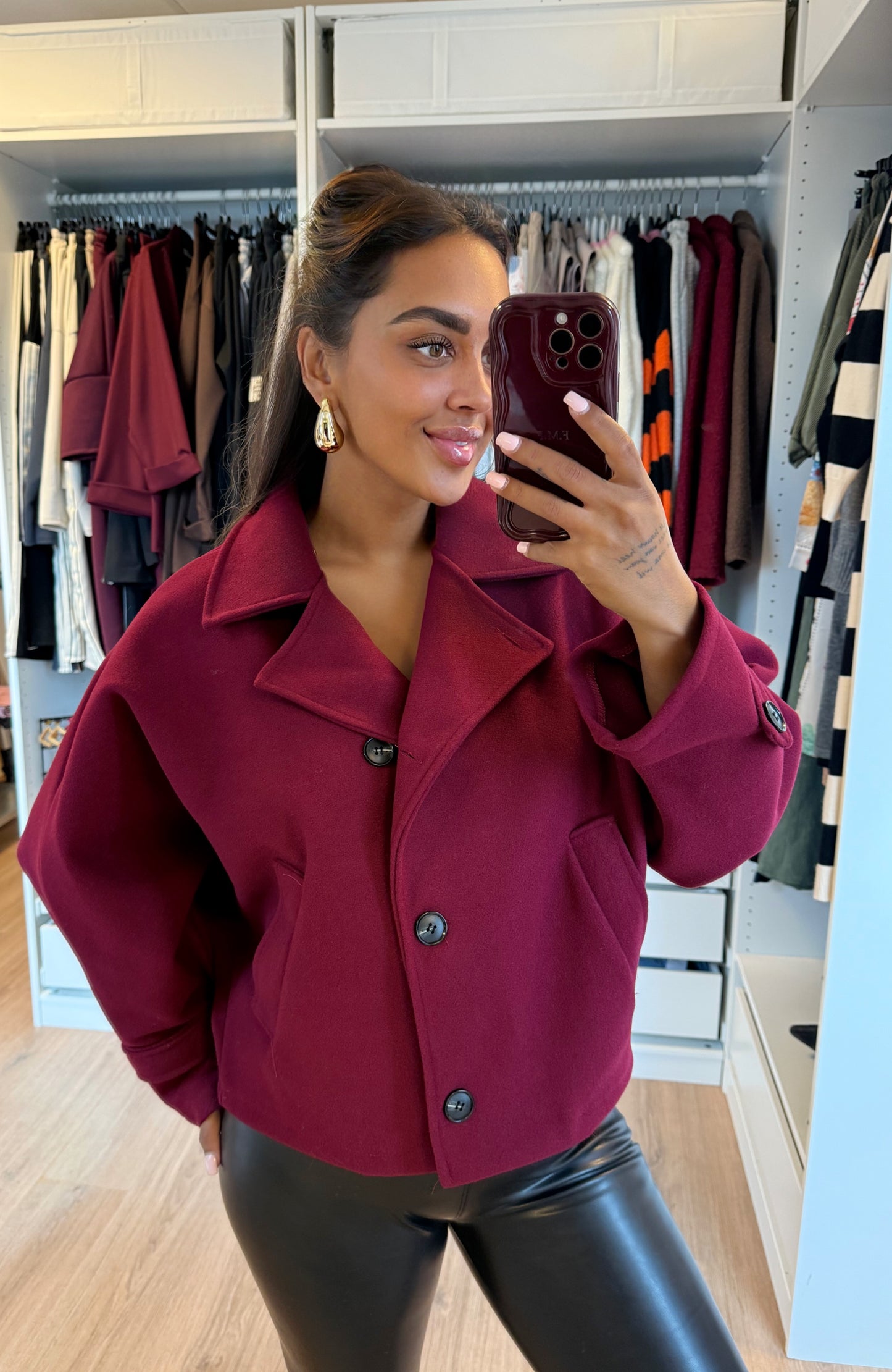 Benthe butterfly trenchcoat bordeaux