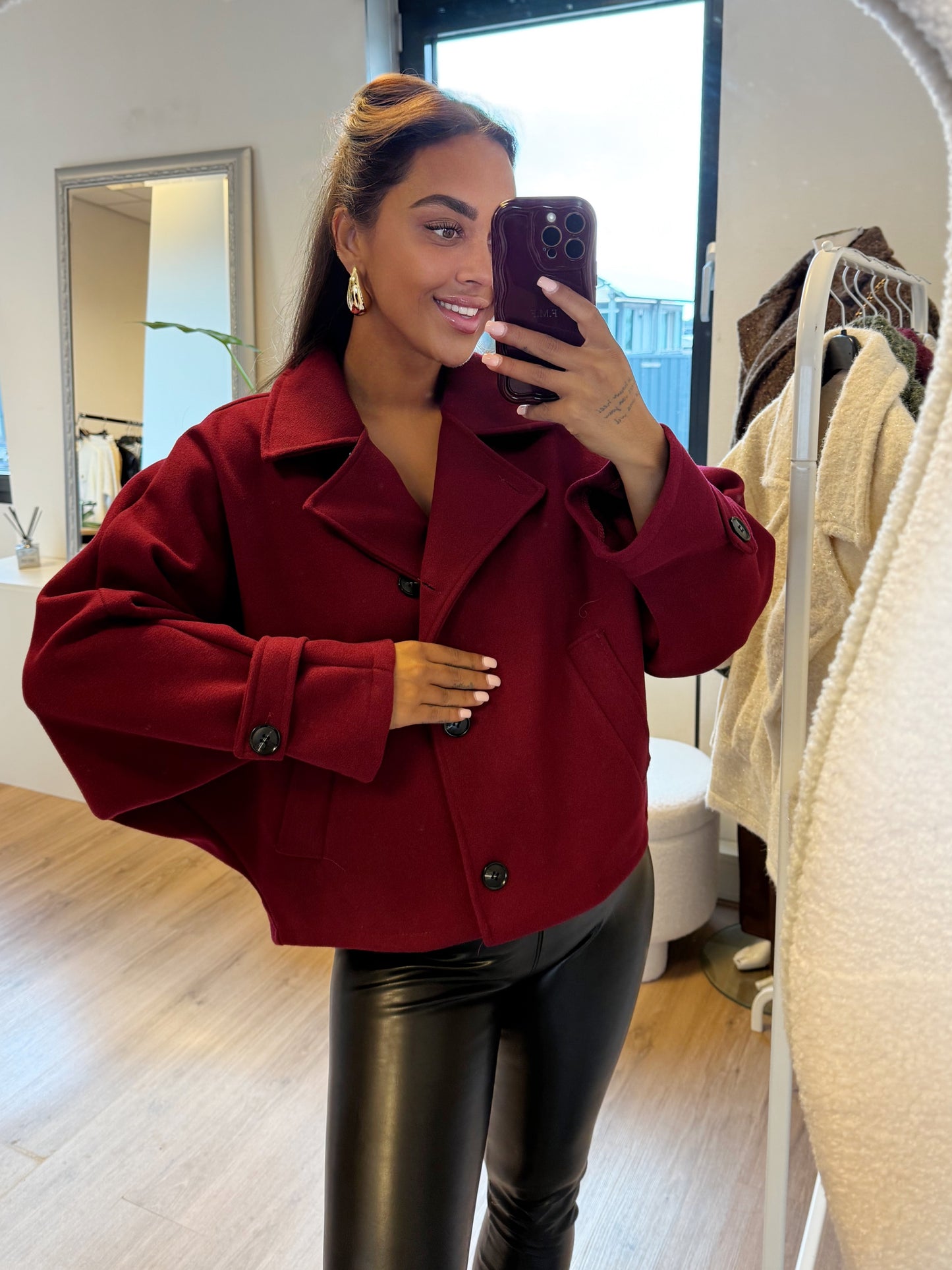 Benthe butterfly trenchcoat bordeaux