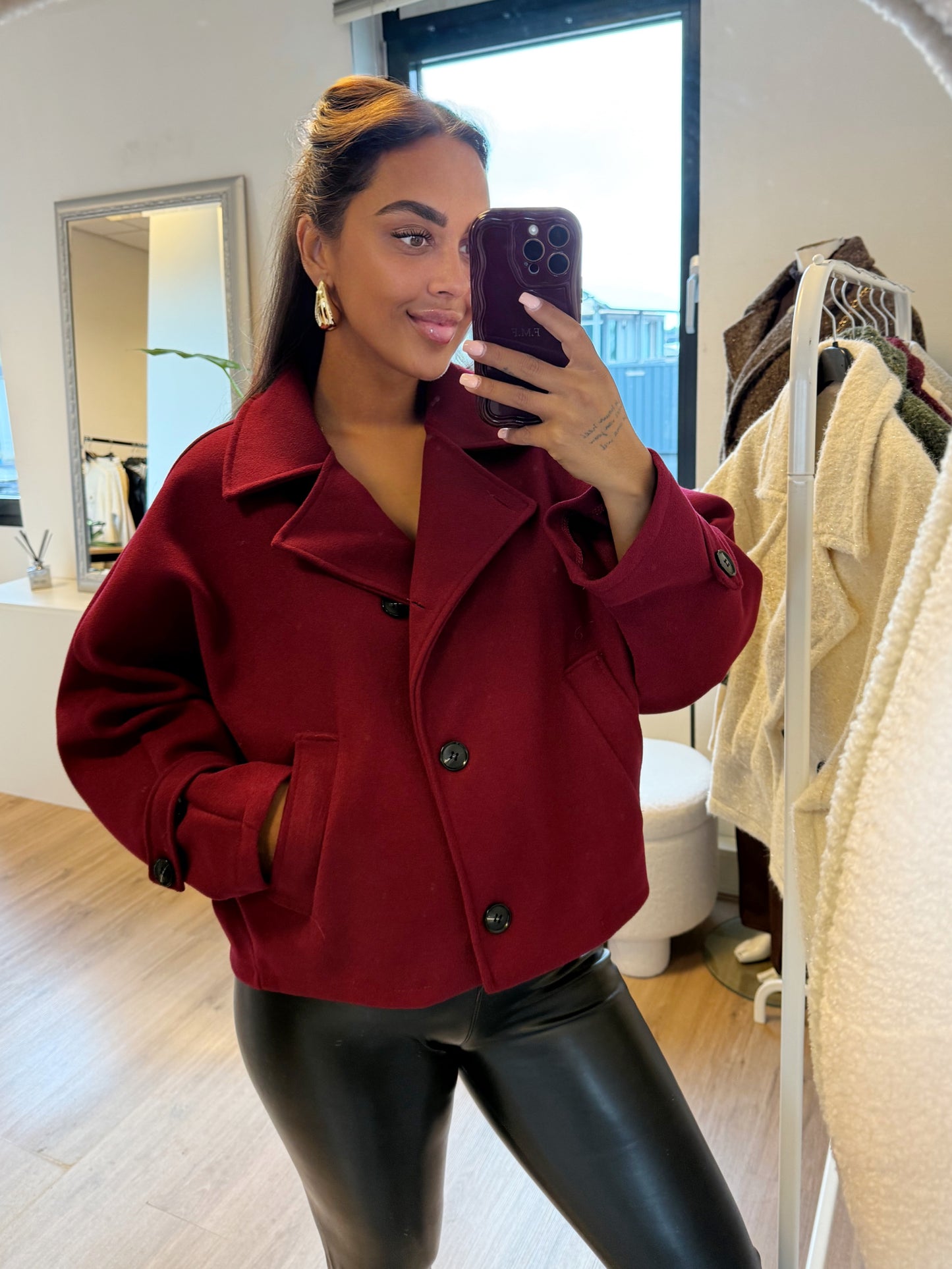 Benthe butterfly trenchcoat bordeaux