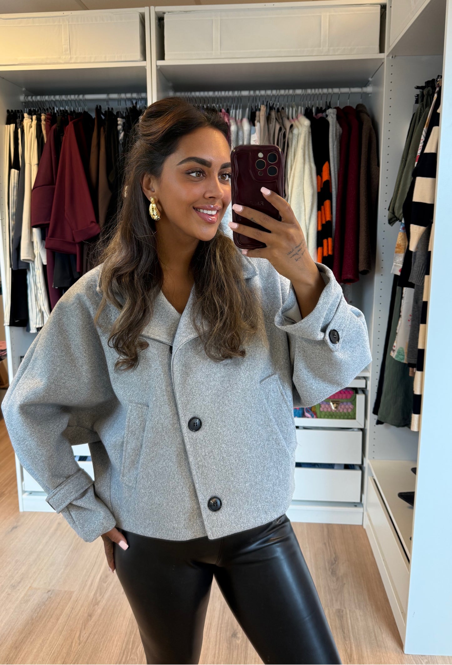 Benthe butterfly trenchcoat grey