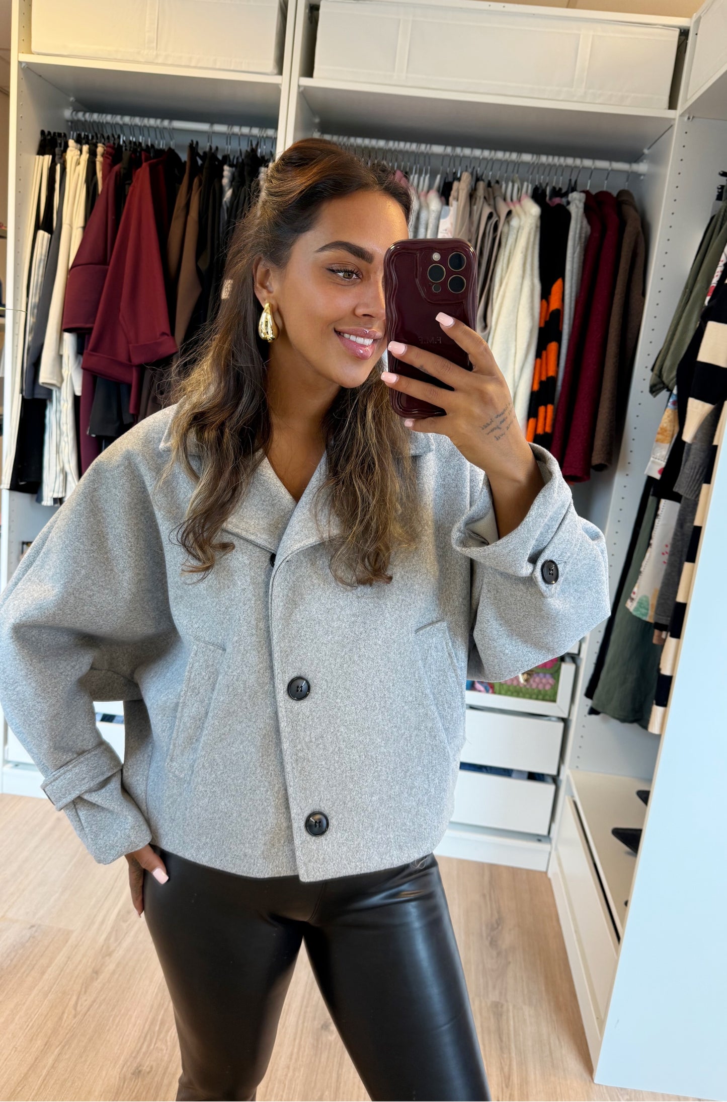 Benthe butterfly trenchcoat grey