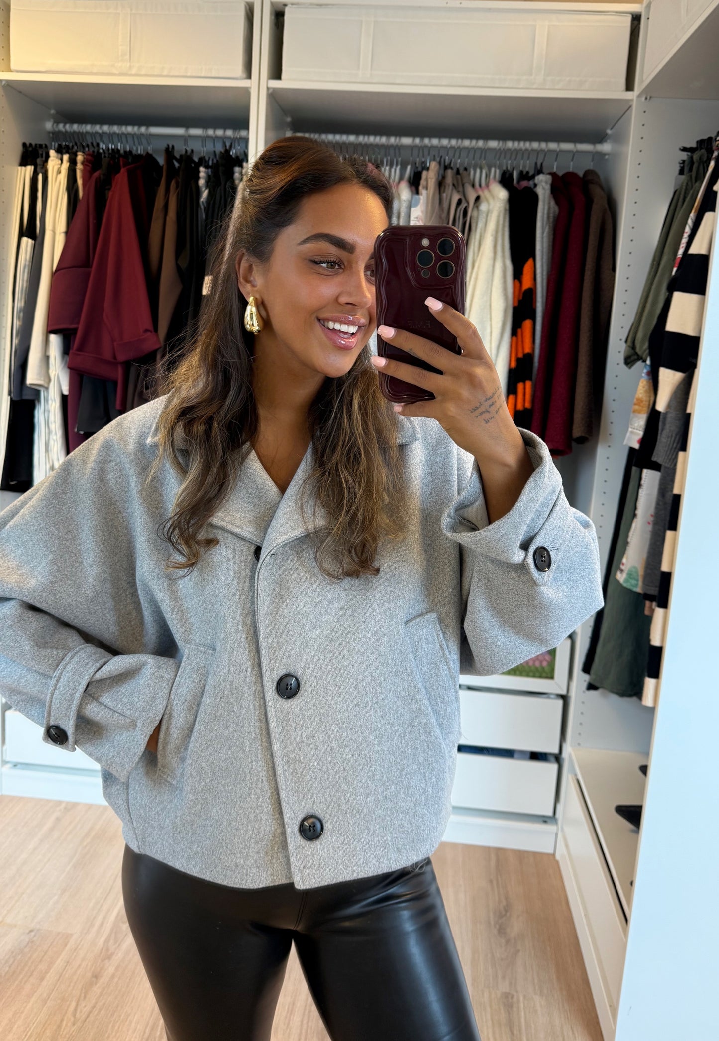Benthe butterfly trenchcoat grey