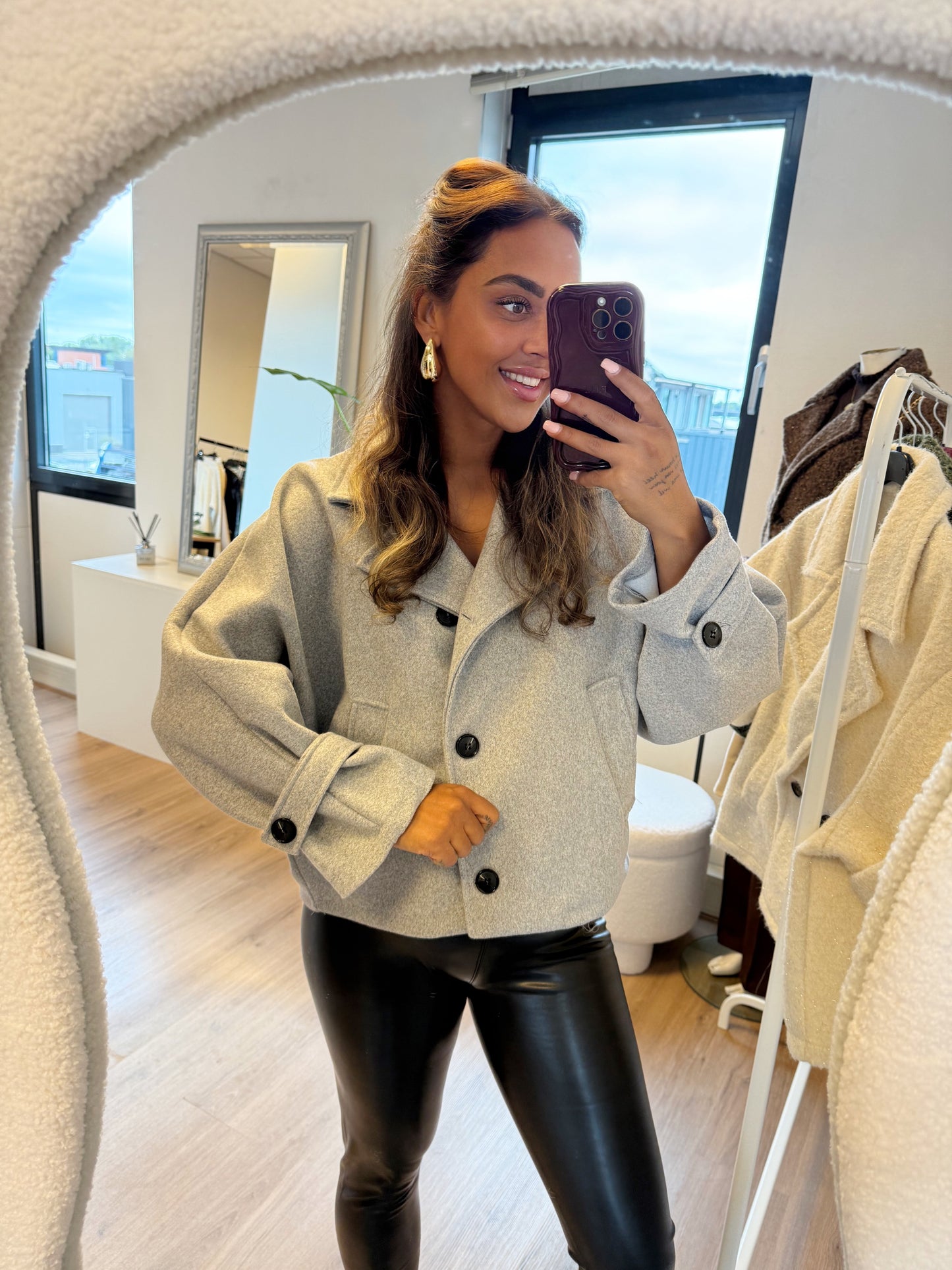 Benthe butterfly trenchcoat grey