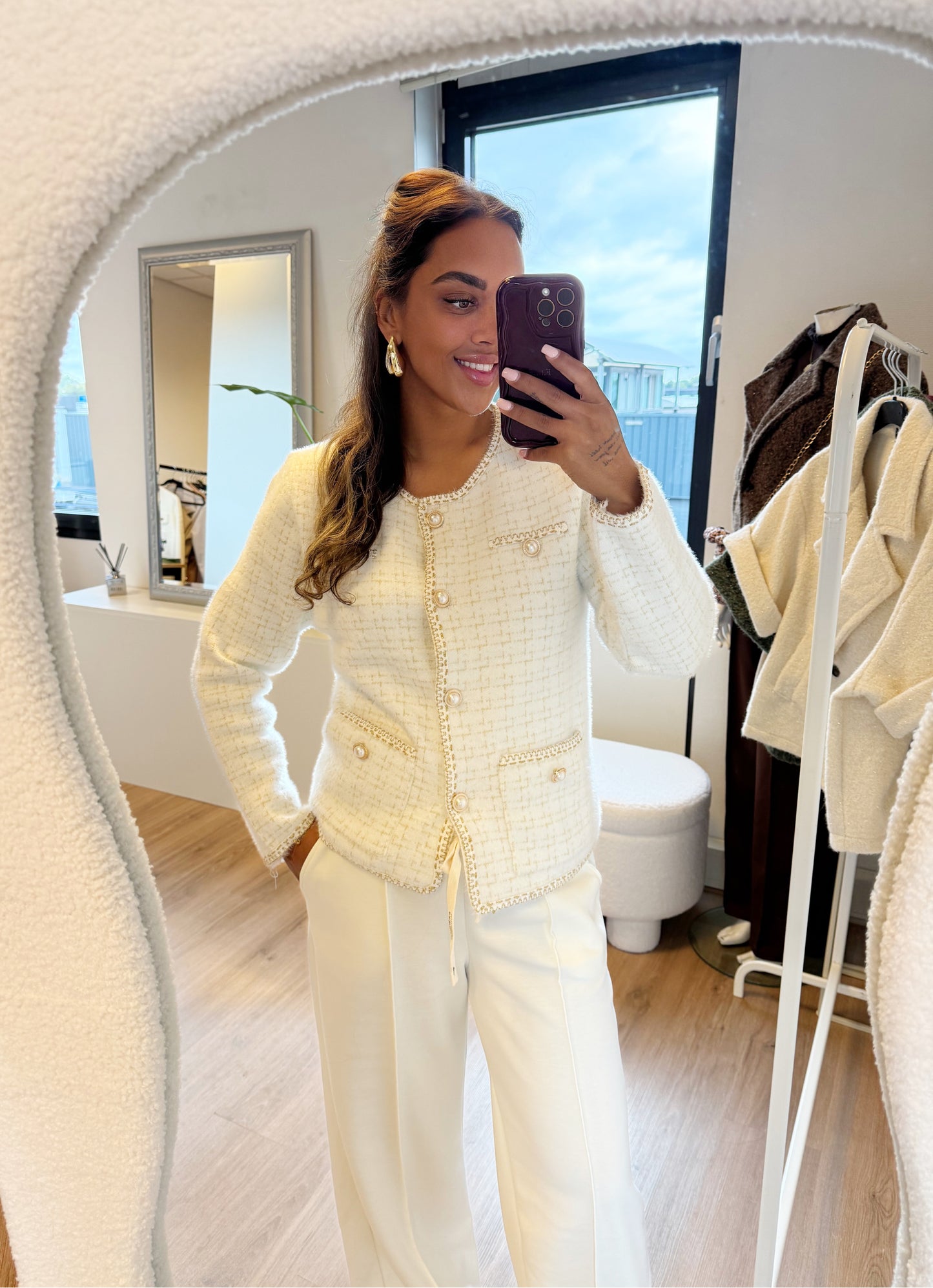 Eleonore elegant pearl vest offwhite