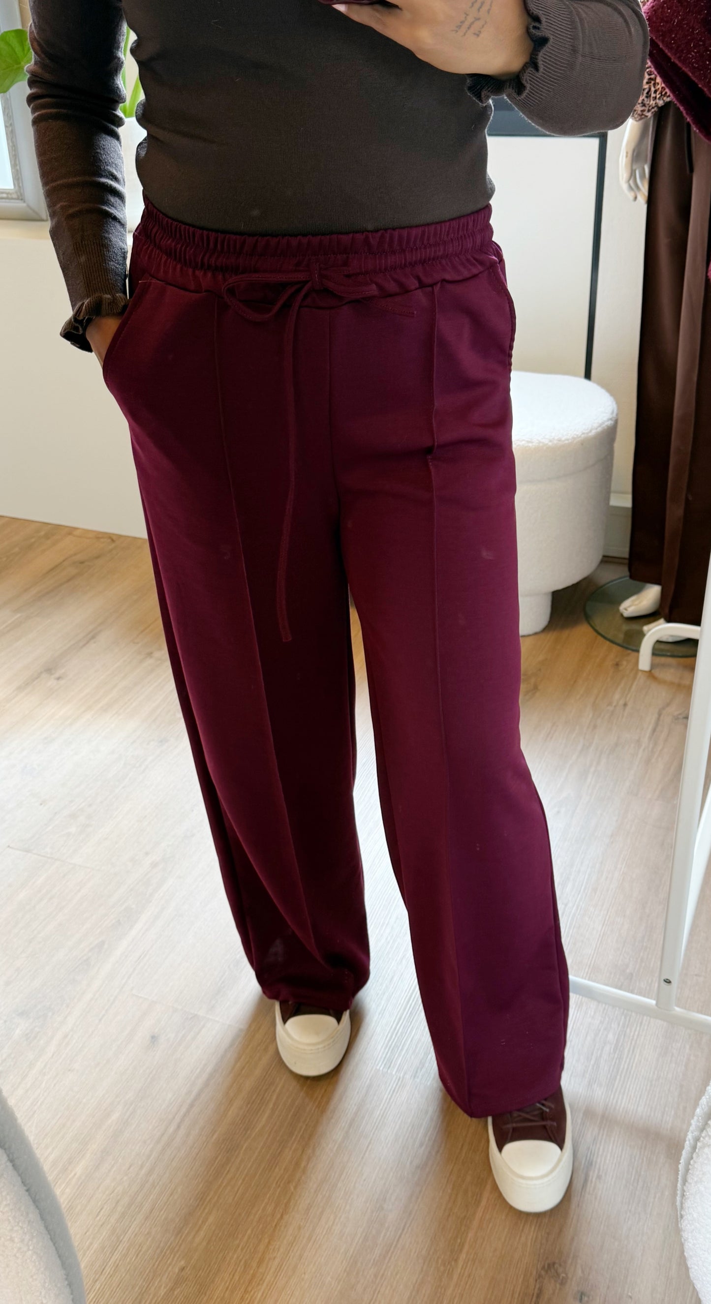 Tailored jogger straight fit bordeaux