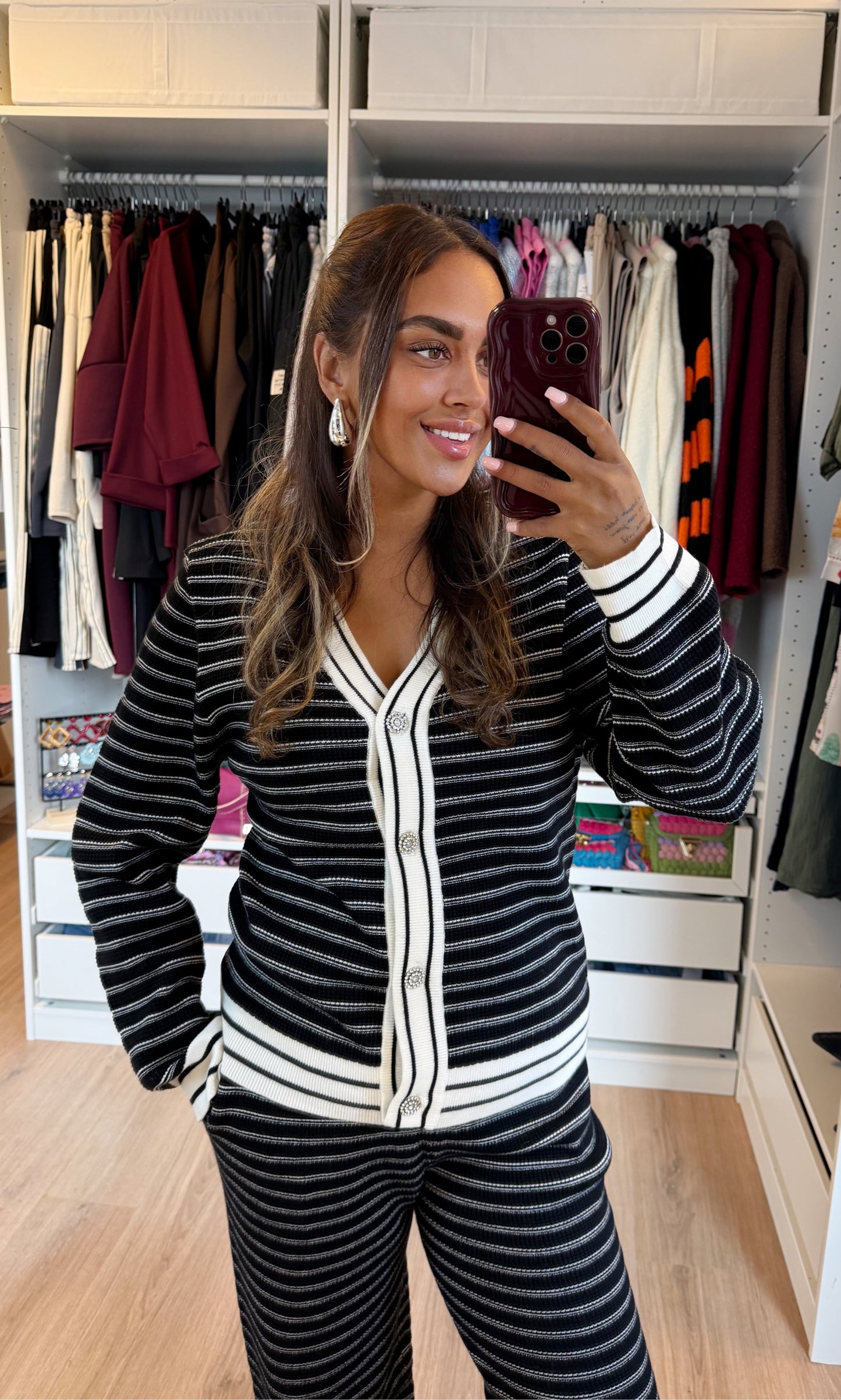 Chanelle luxe two-piece set black & white