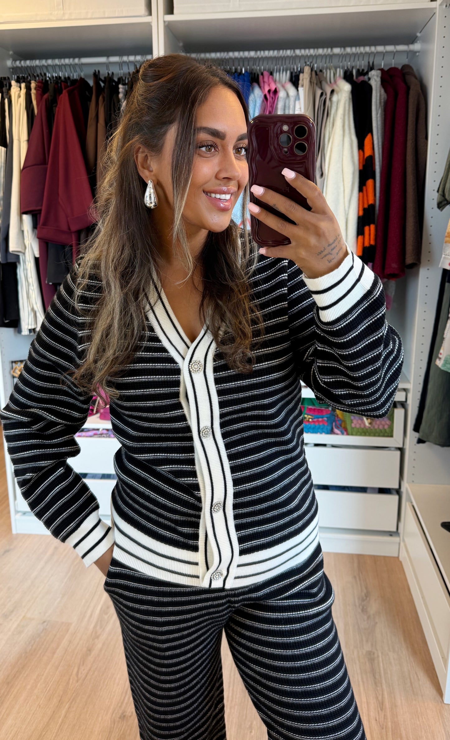 Chanelle luxe two-piece set black & white