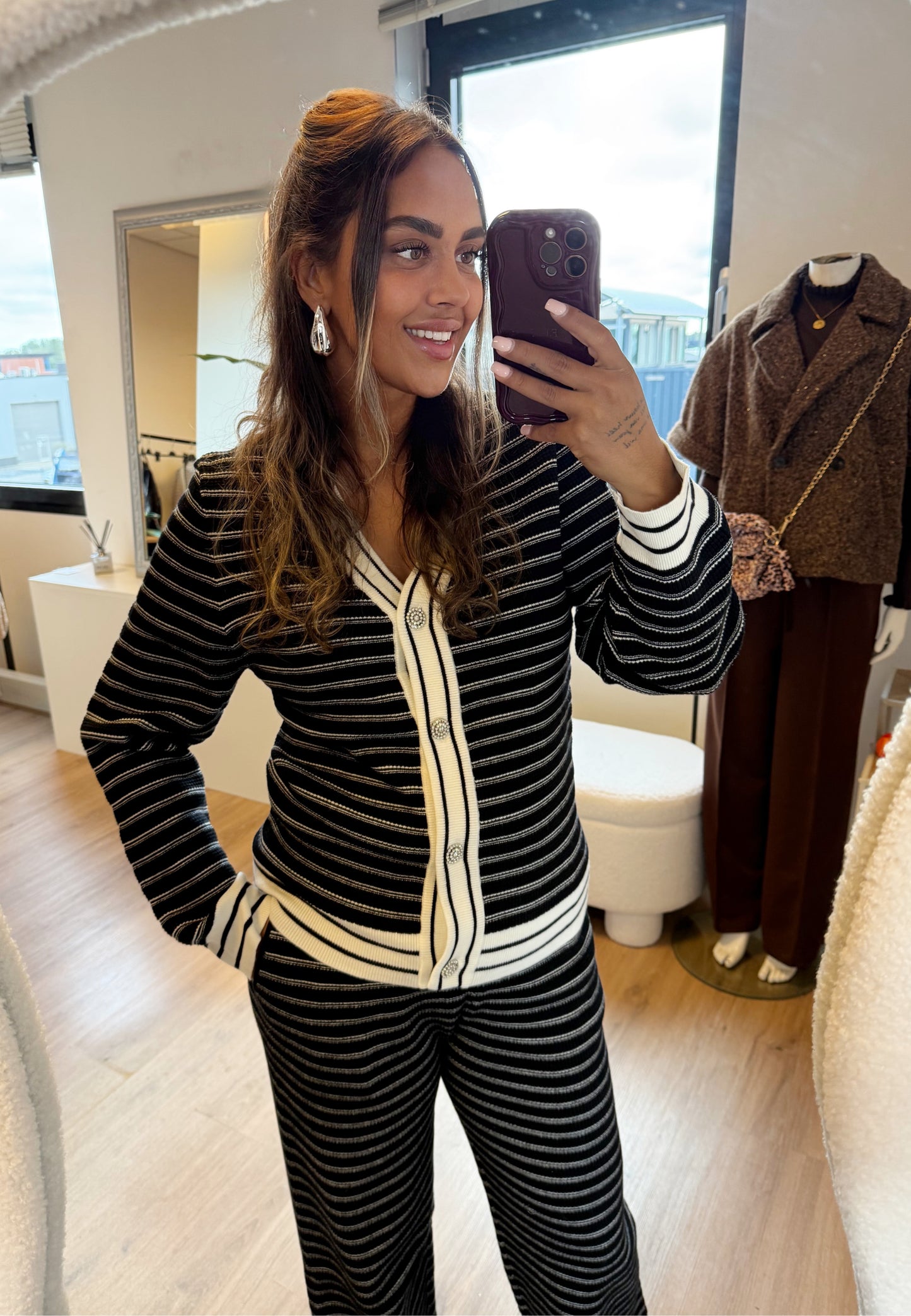 Chanelle luxe two-piece set black & white