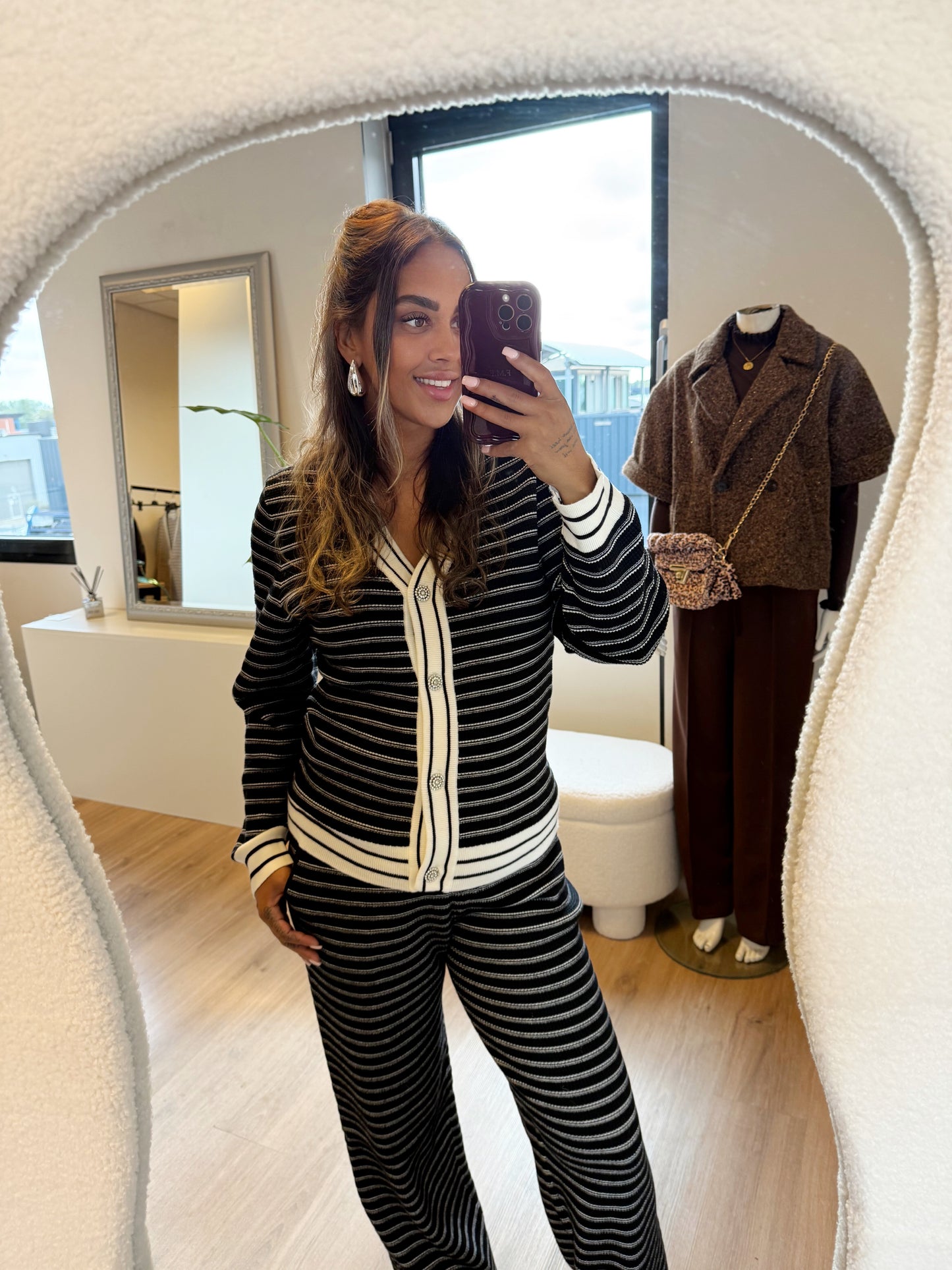 Chanelle luxe two-piece set black & white