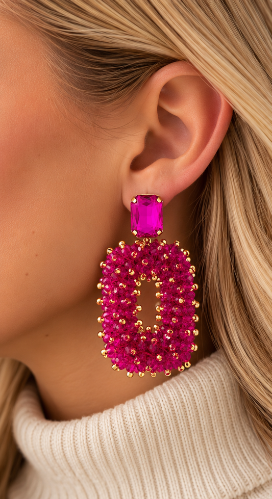Glam Party Earring - Roze Fuchsia
