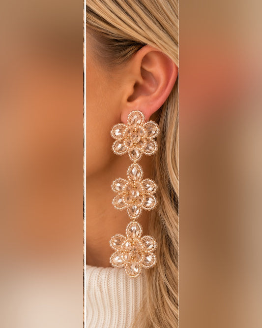 Blossom Statement Earrings - Champagne