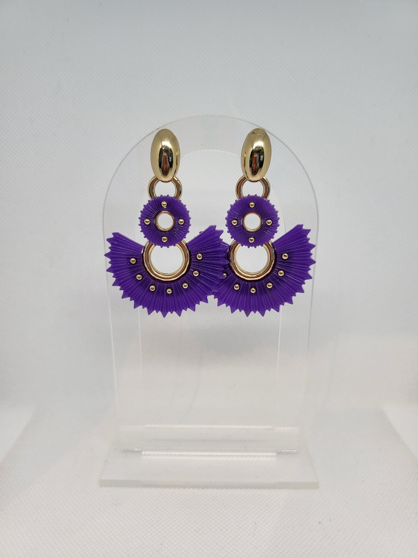 Earrings statement purple