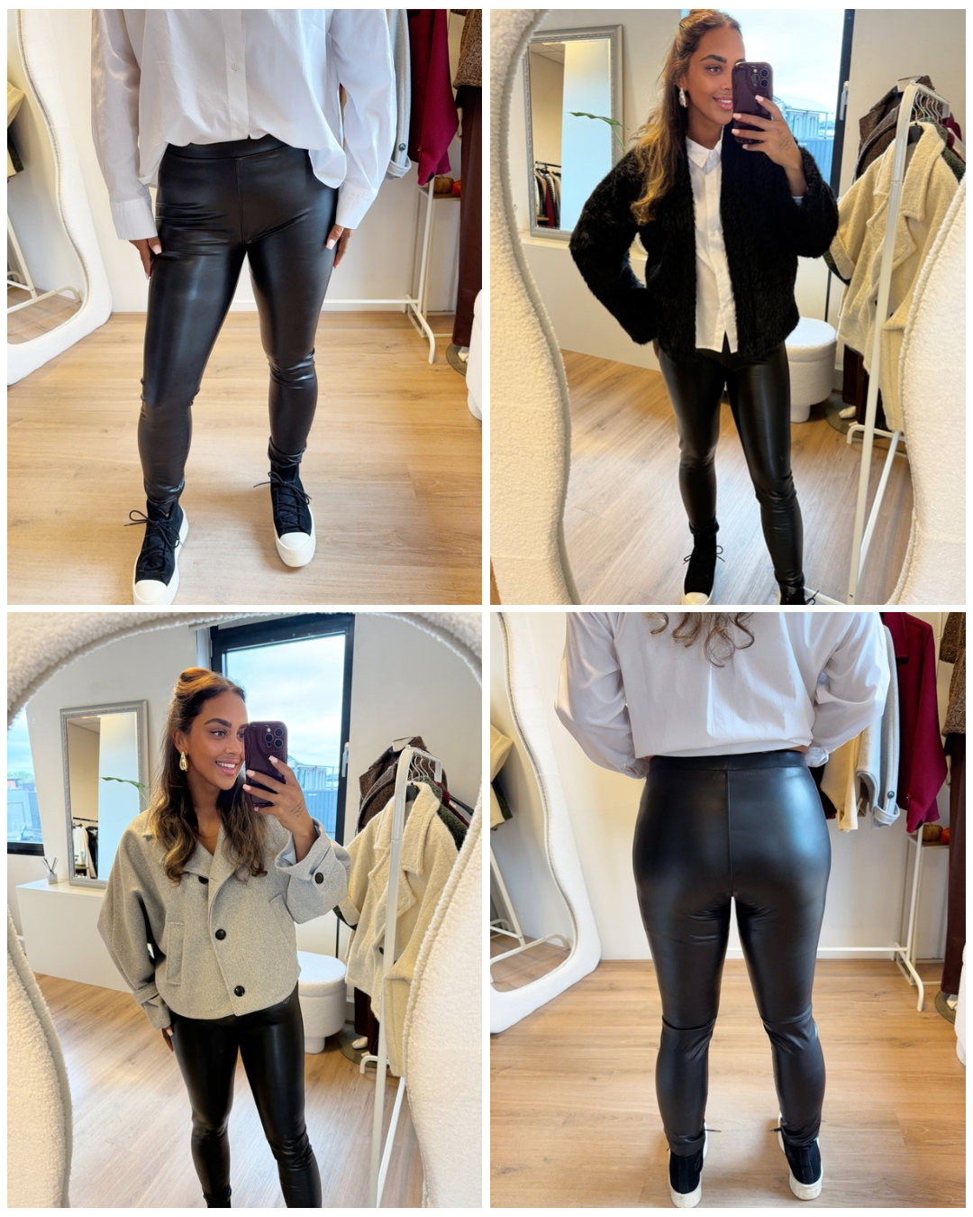 Norfy leatherlook legging black