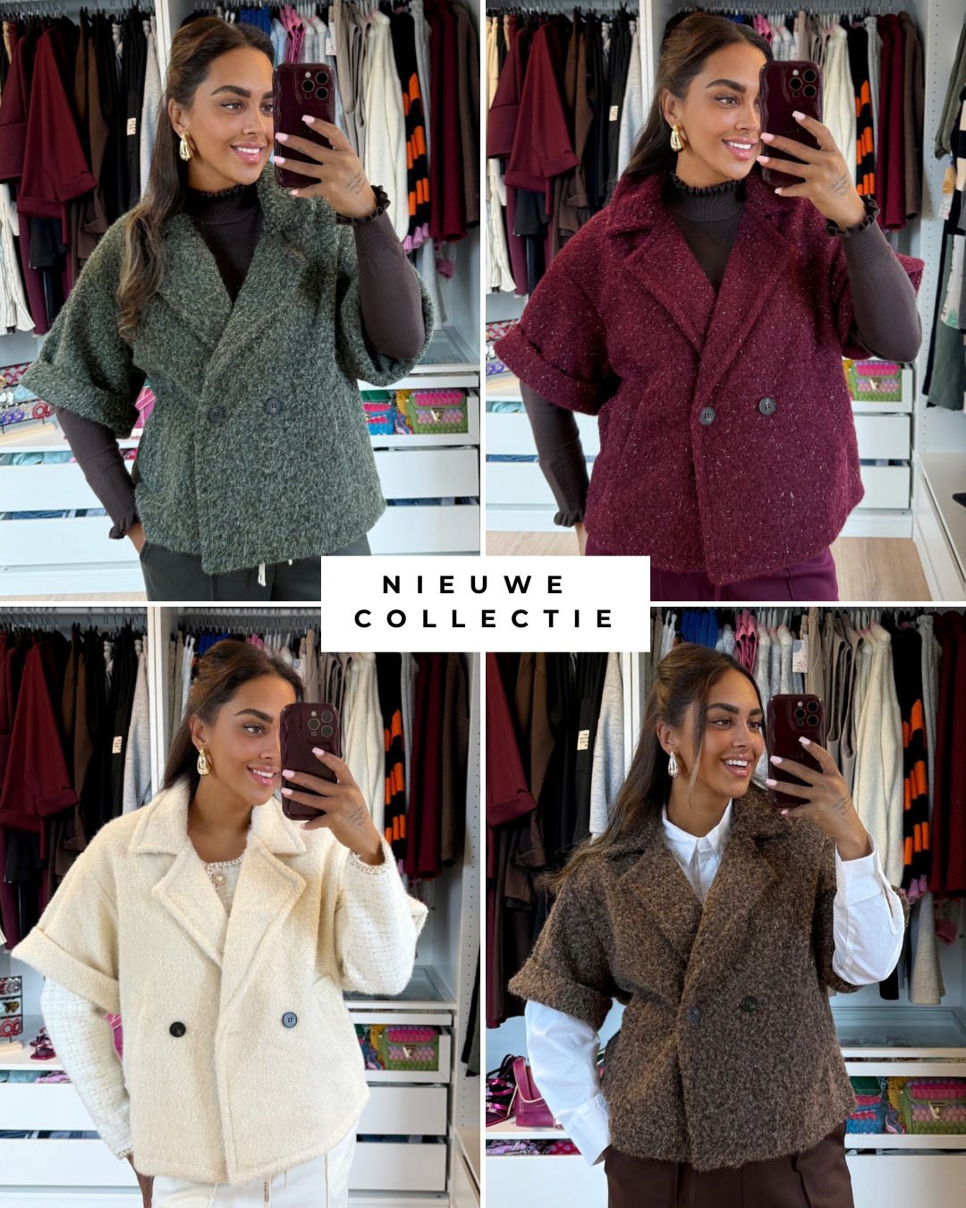 Nora soft glitter jacket army