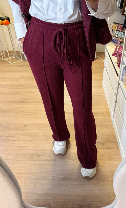 Sophia soft glitter jogger bordeaux