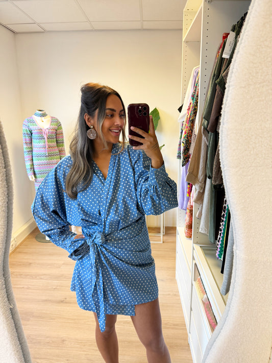 Denim star wrap dress