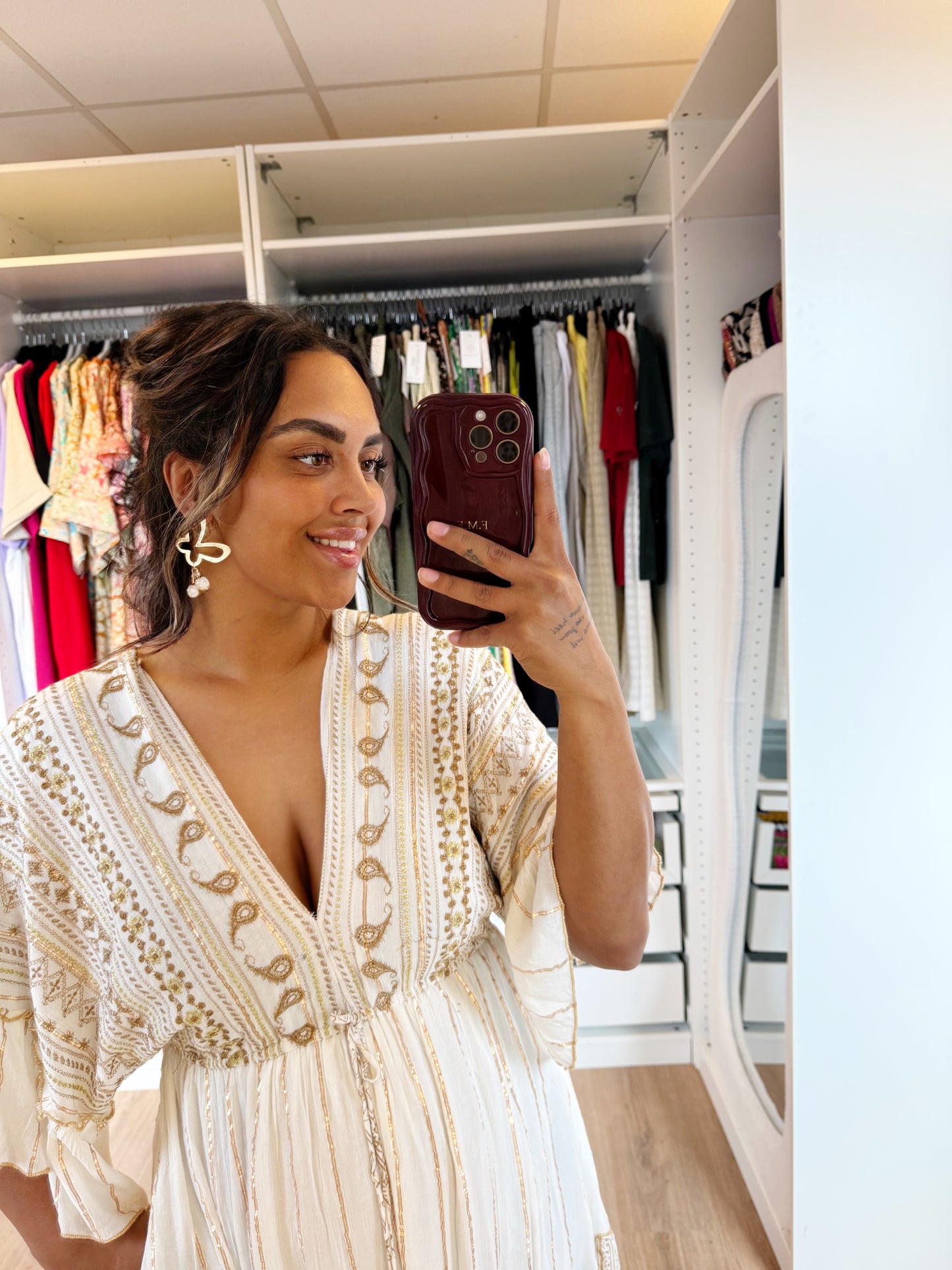 Inaya boho maxi dress offwhite