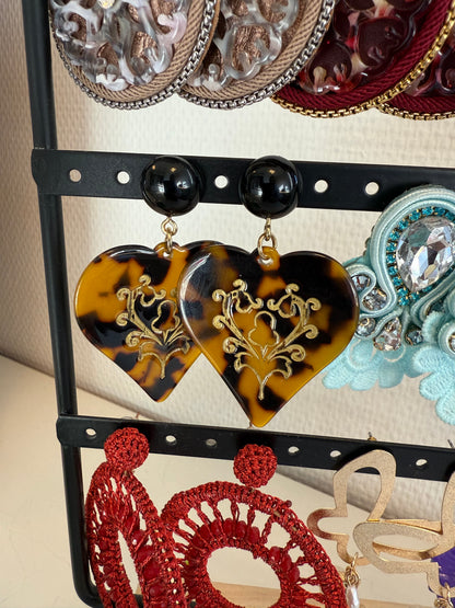 Oorbellen hart leopard