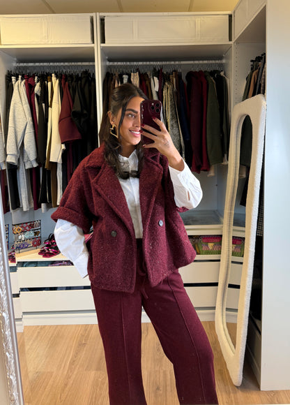 Nora soft glitter jacket bordeaux
